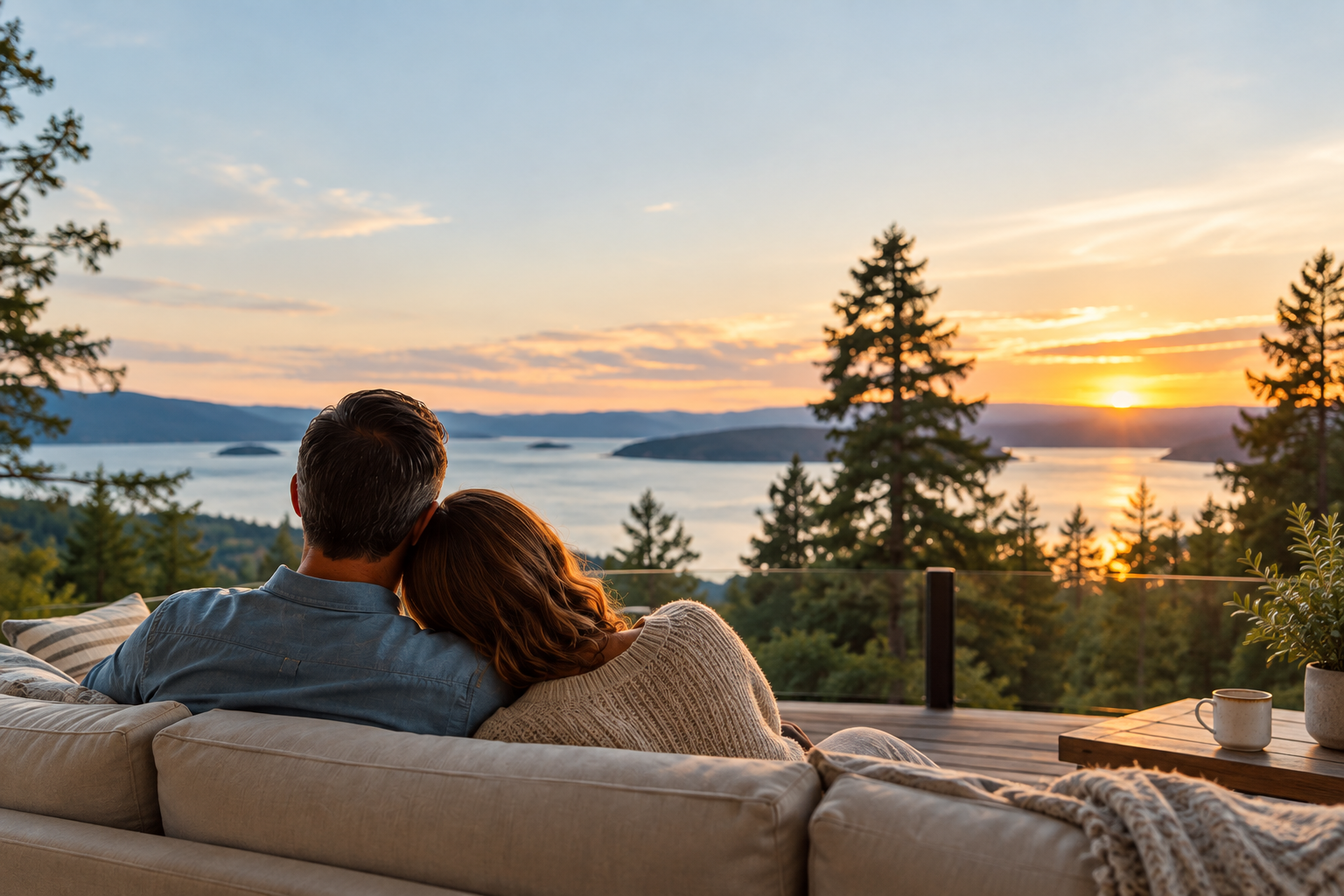 couple looking at sunset