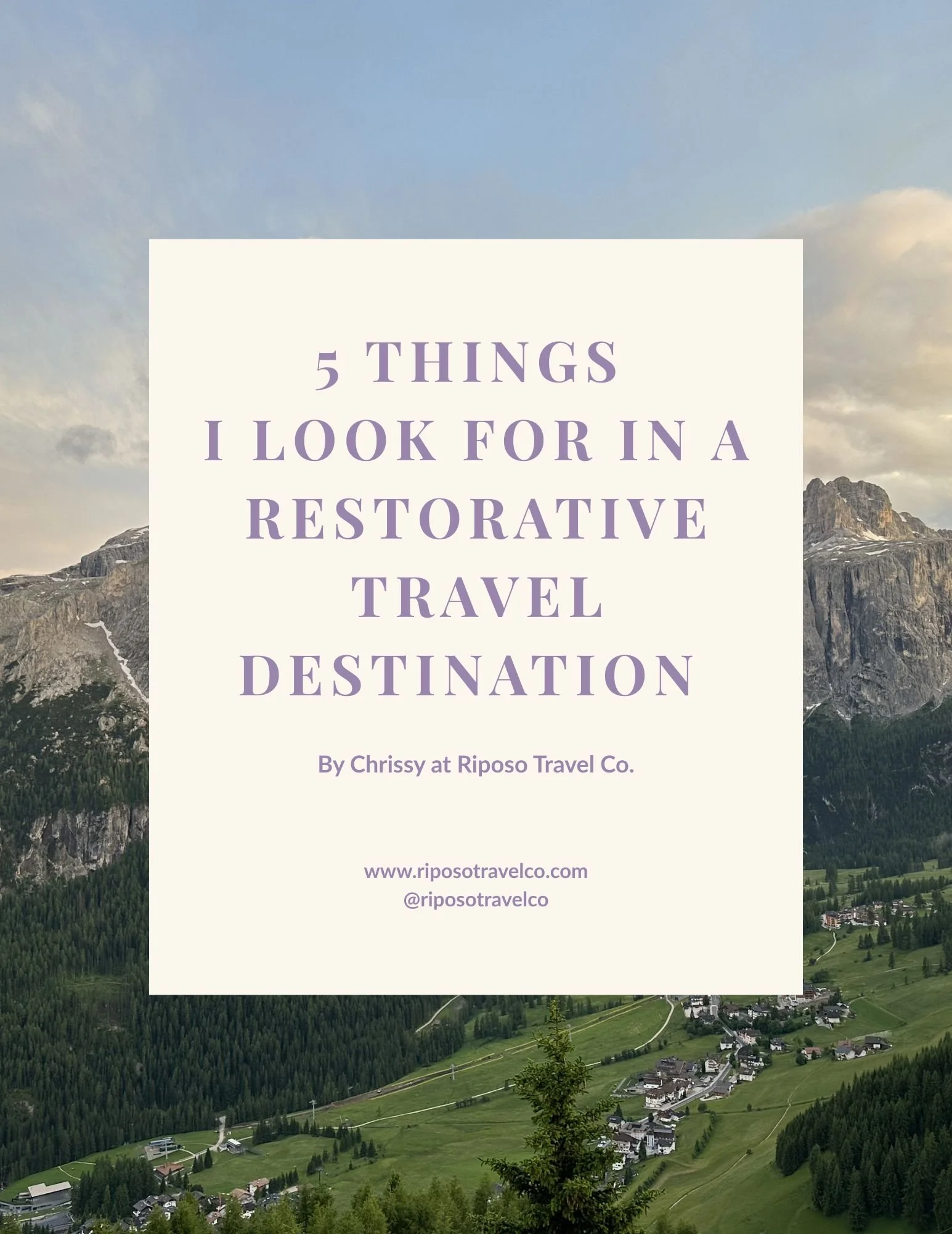 5 Tips for Restorative Travel