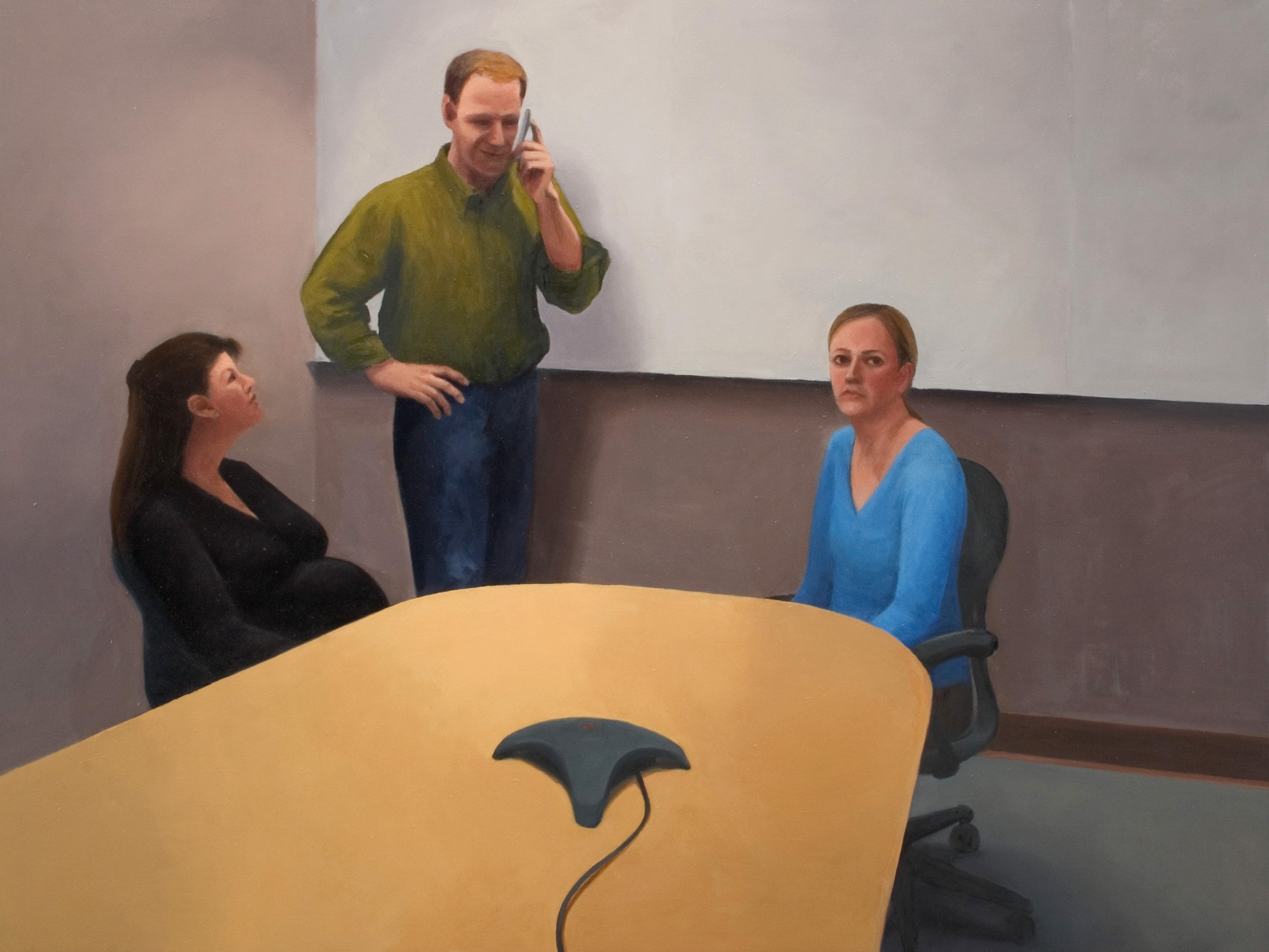 Interrupted meeting, oil on canvas, 60 x 48 inches
