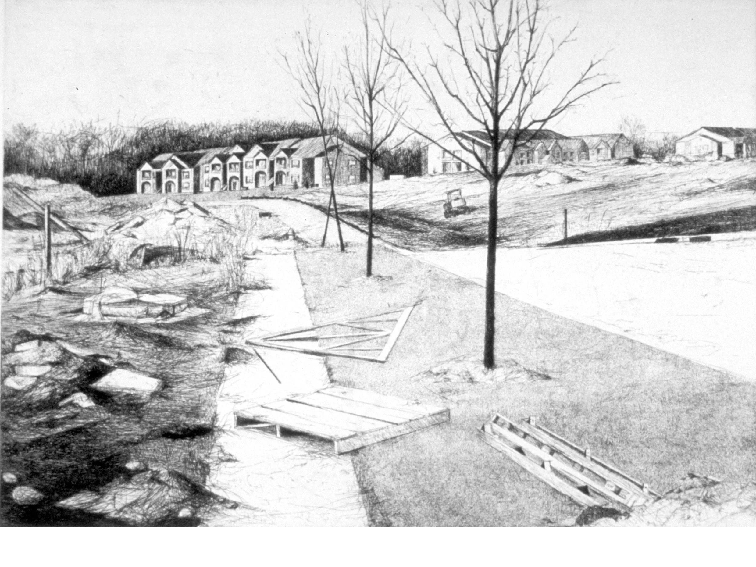 Canada Park site, etching, 24 x 18  inch plate