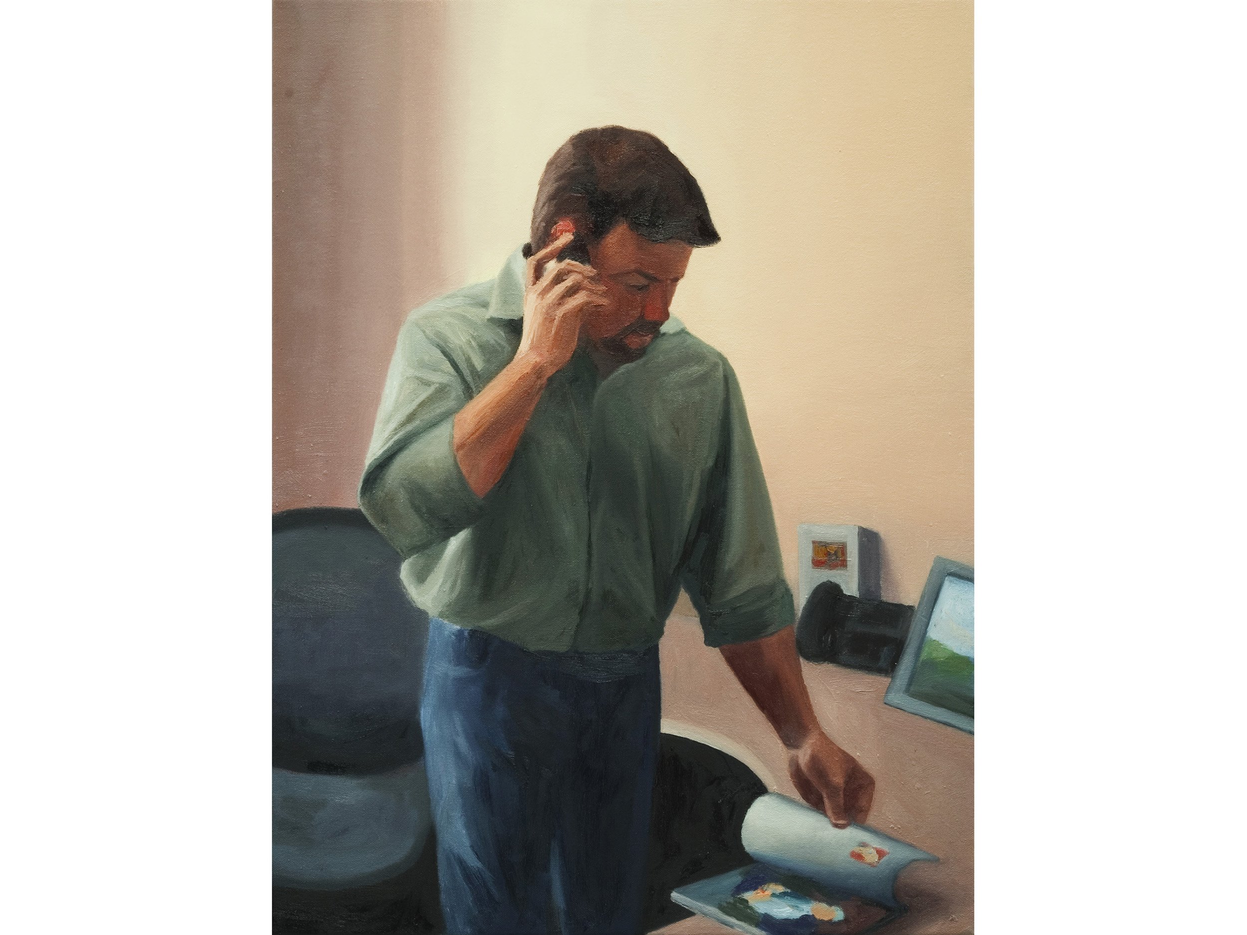 Cell call, oil on canvas, 24 x 30 inches