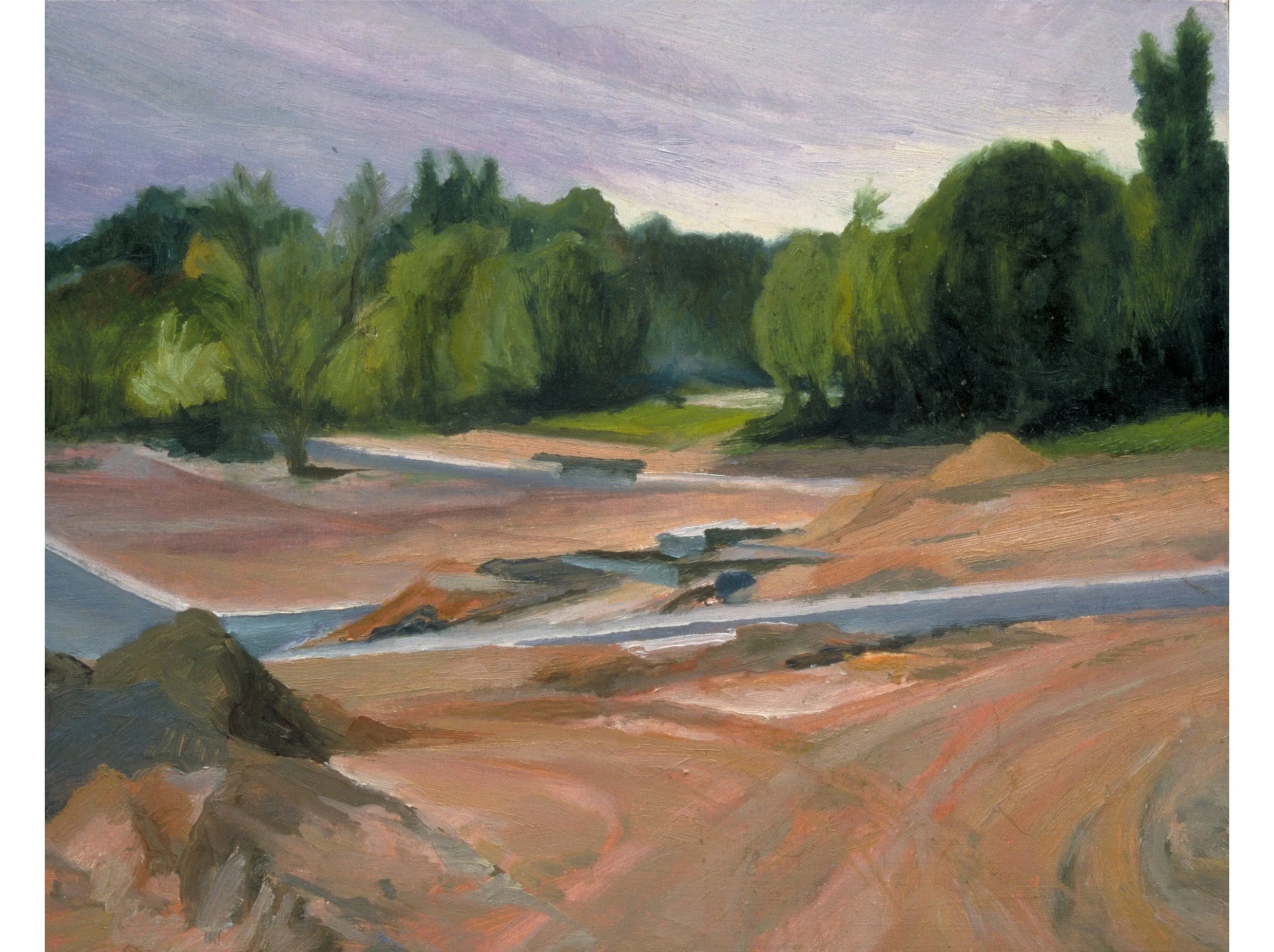 Sitework near Weaver Road, oil on board, 14 x 12 inches