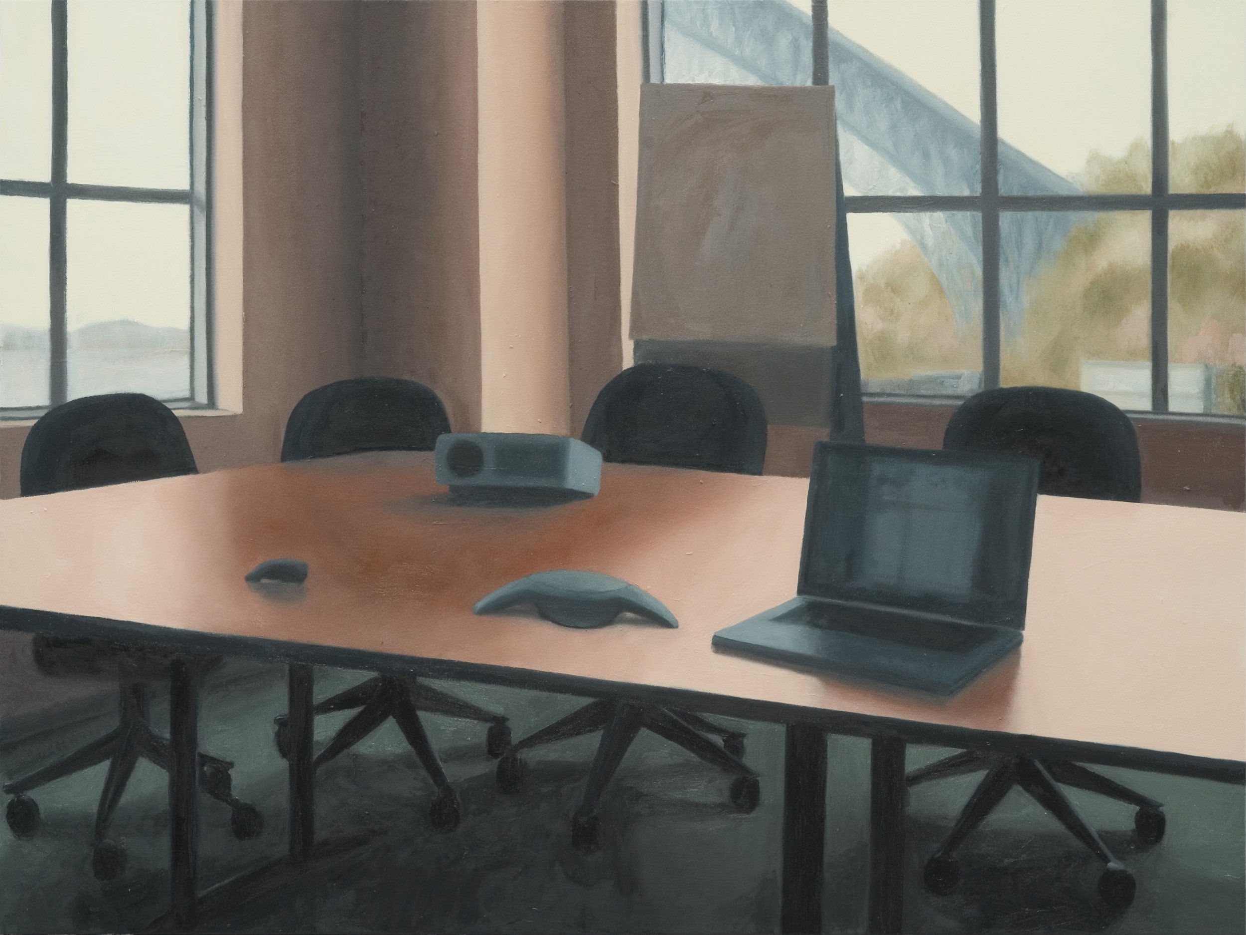 Conference room, oil on canvas, 36 x 30 inches