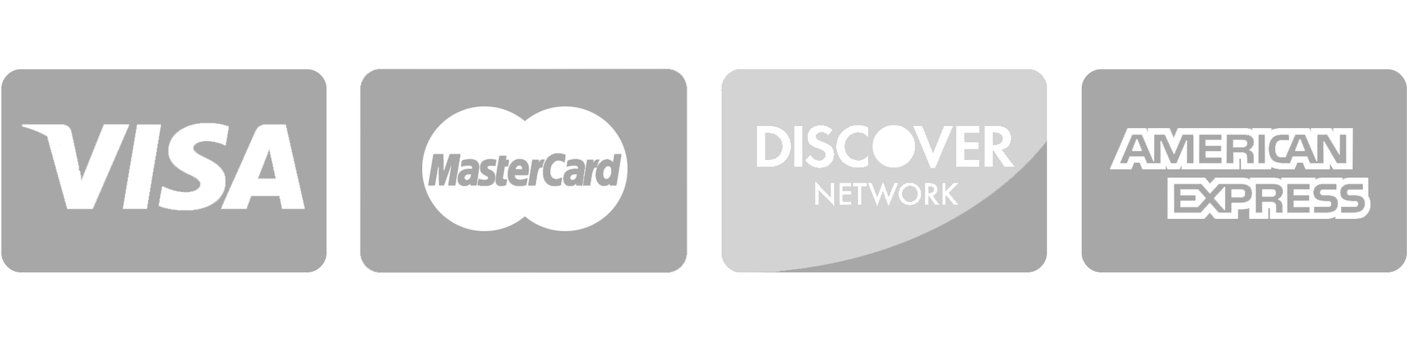 Visa, MasterCard, Discover Network, and American Express