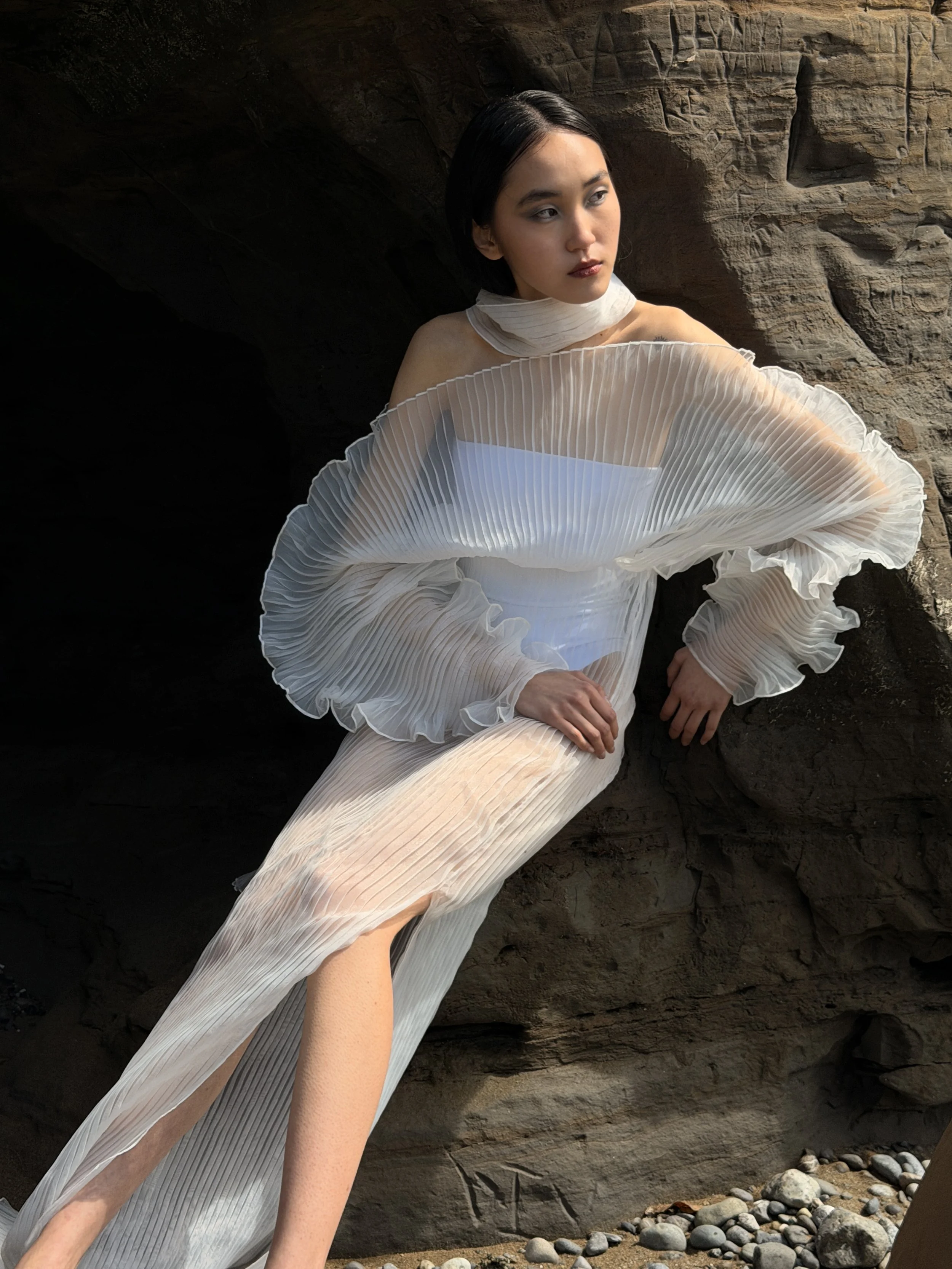 Fashion editorial hair and makeup styling created for a luxury photoshoot by Seattle editorial makeup artist Jordan Hafford.