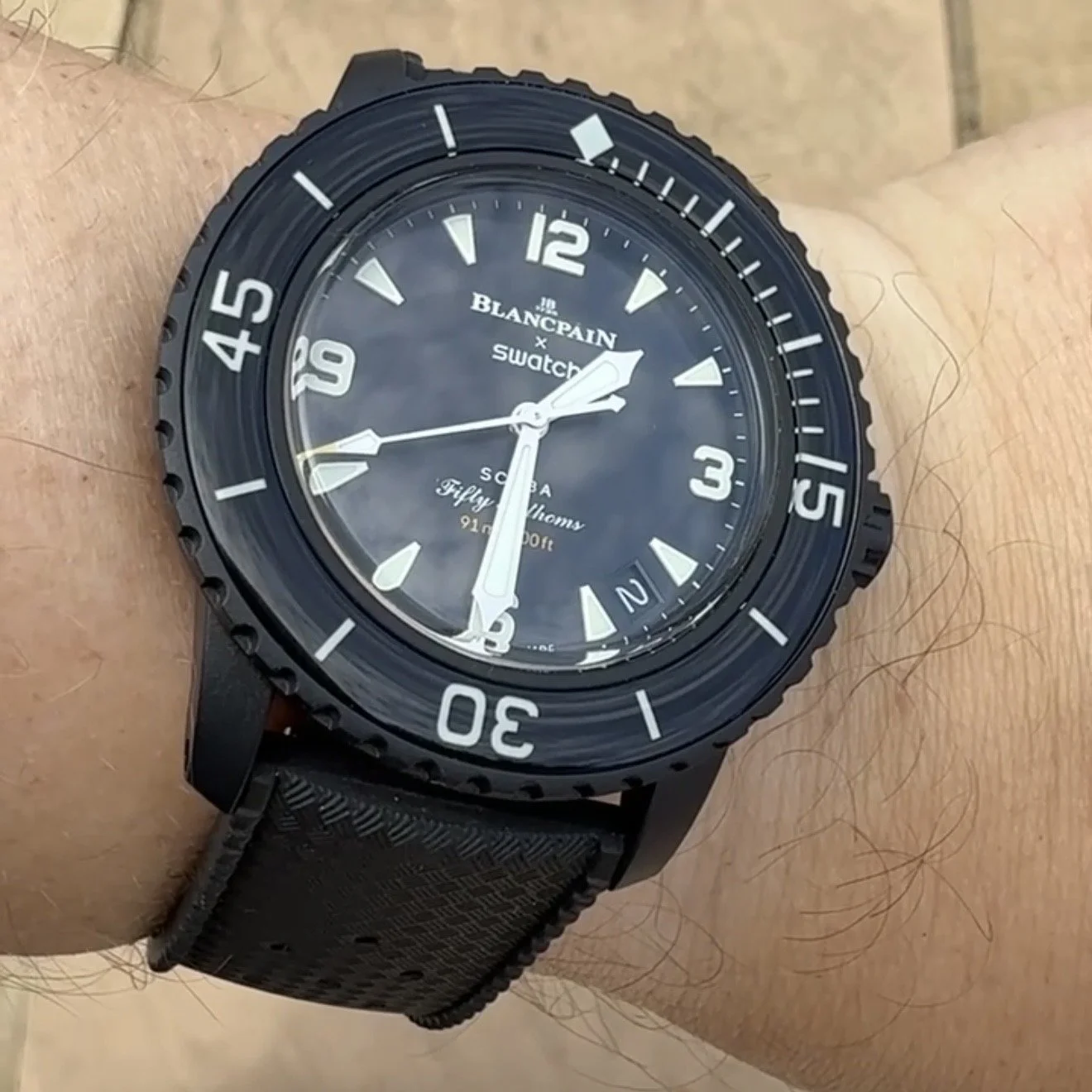 Blancpain x Swatch Ocean of Storms w The Strap Tailor Tropical strap