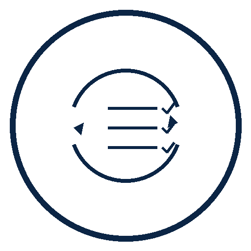 A circular diagram illustrating the water cycle, including the processes of evaporation, condensation, and precipitation.