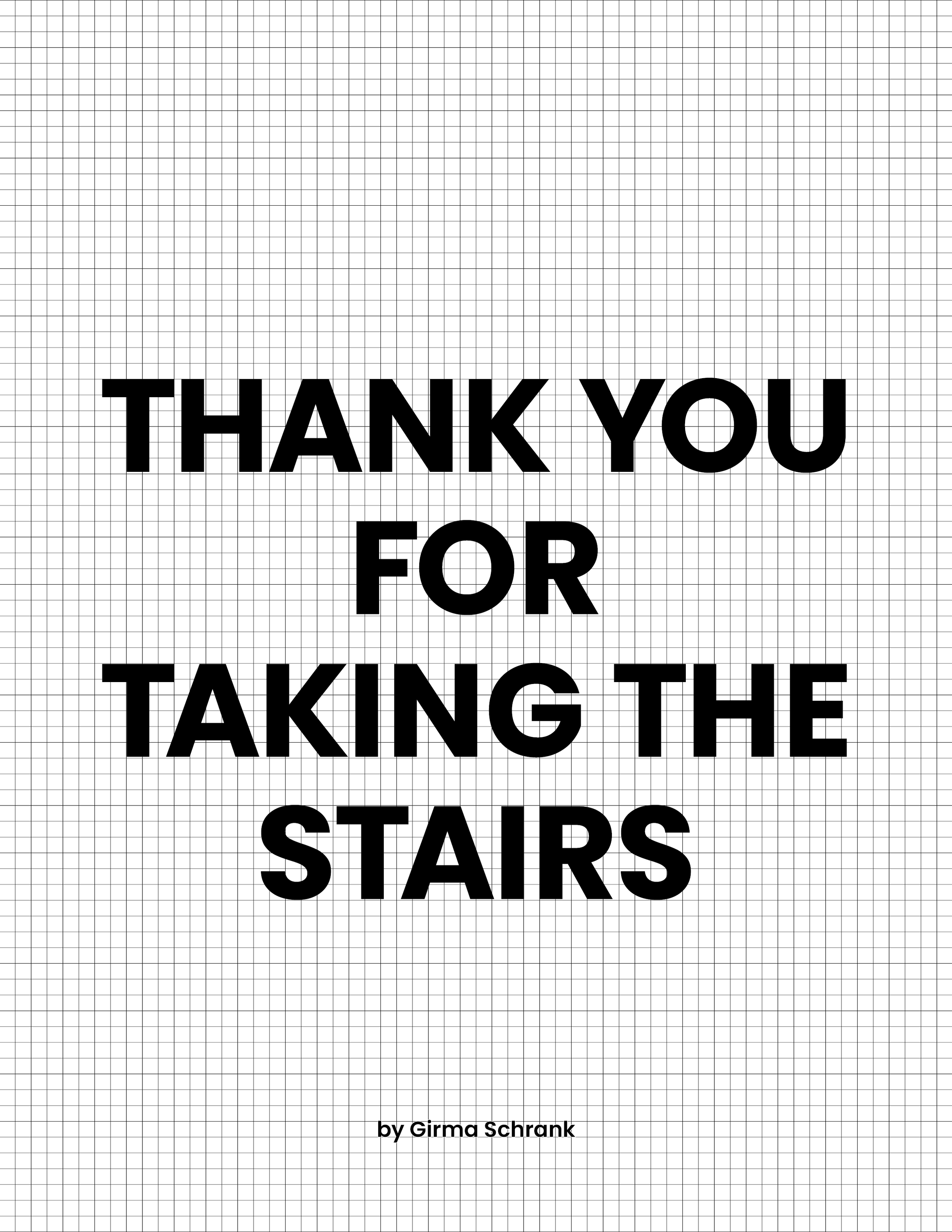 Cover of a book titled "Thank You for Taking the Stars" by Girma Schrank, with black bold text on a white background.
