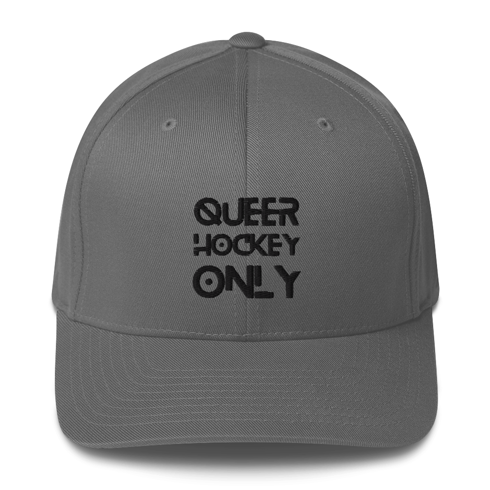 Queer hockey only black embroidery, structured Twill Cap
