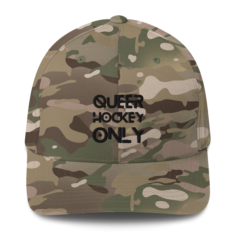 Queer hockey only black embroidery, structured Twill Cap