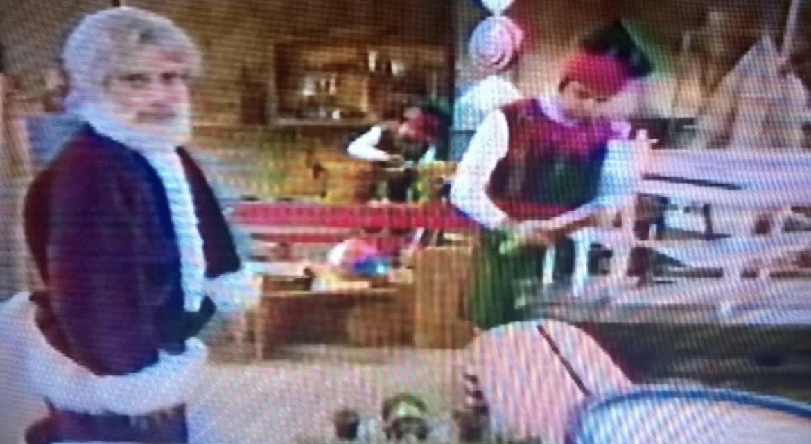 Me as an elf in SNL's Serial Sketch.