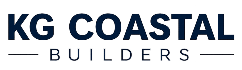 Logo for KG Coastal Builders with bold blue text.