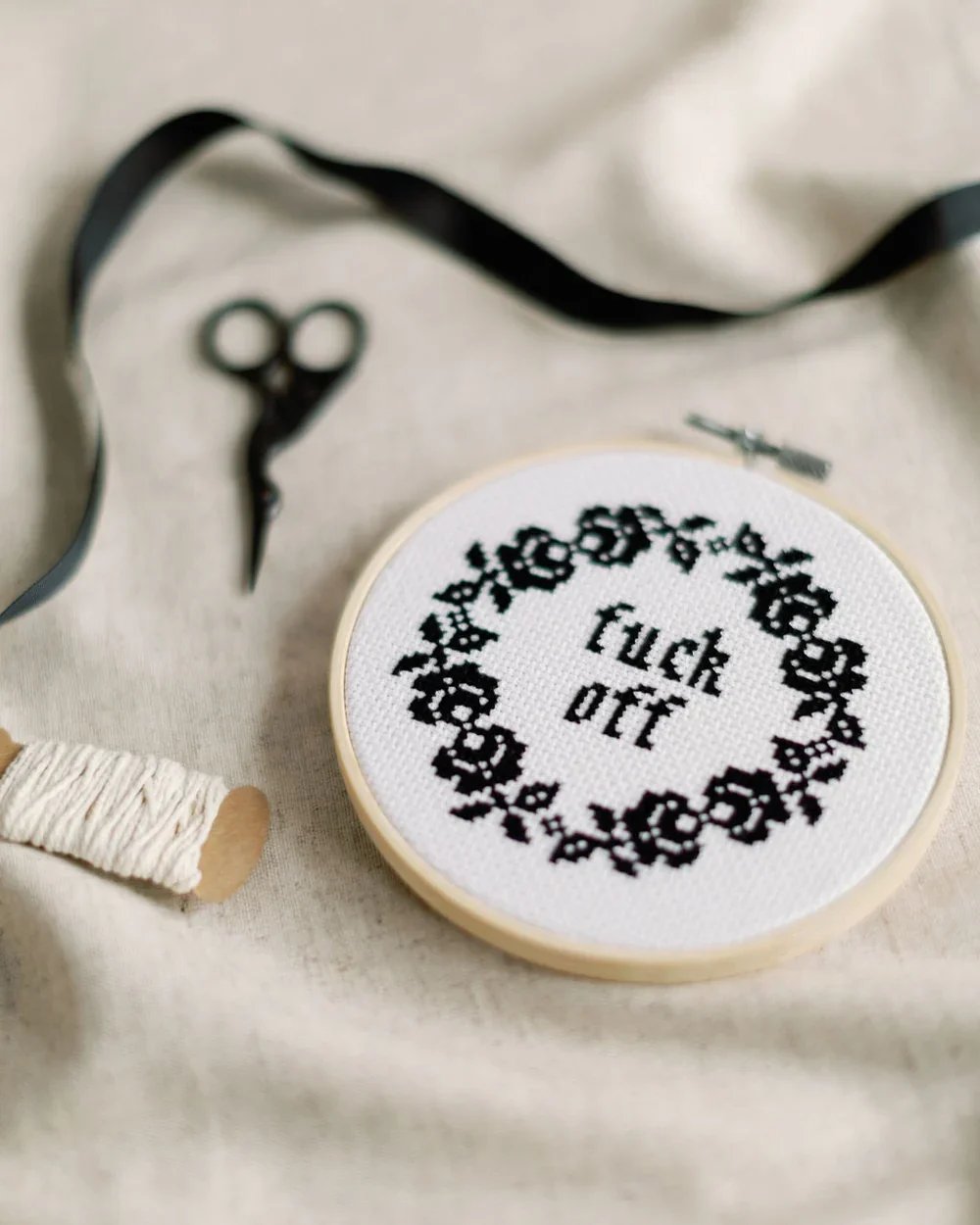 Handcrafted Cross Stitch Magnet