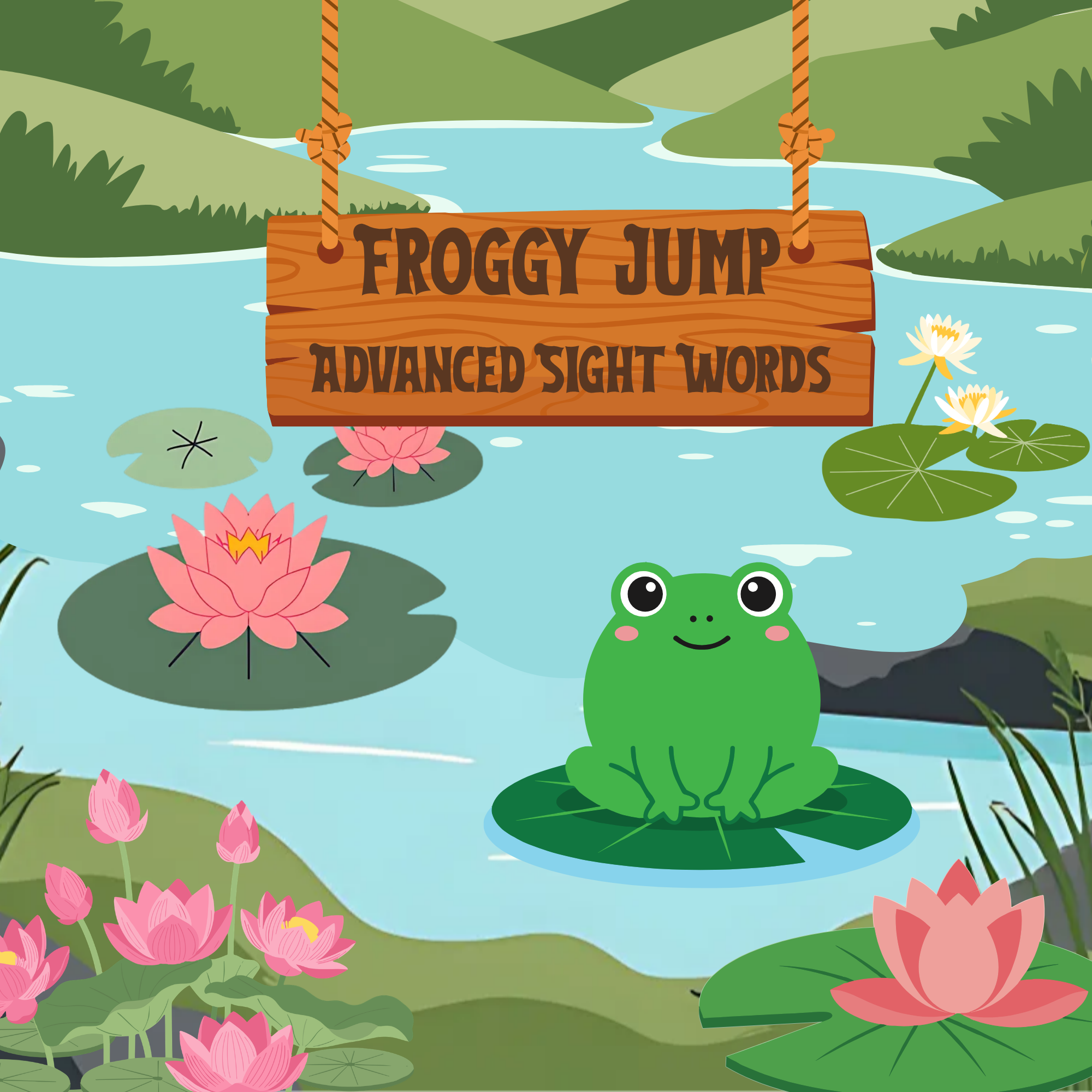 Leap into learning with Froggy Jump: Advanced Sight Words. Help your frog hop across each level by choosing the correct sight words. Read carefully, think fast, and build your confidence with every jump. Can you make it across without falling? Start 