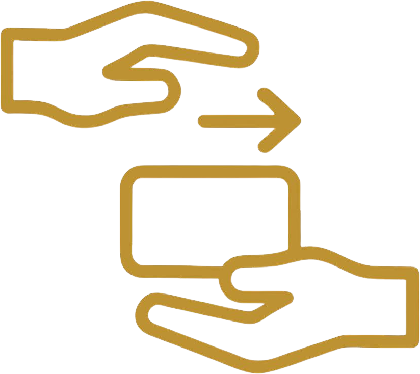 Illustration of hands with arrows pointing in different directions.