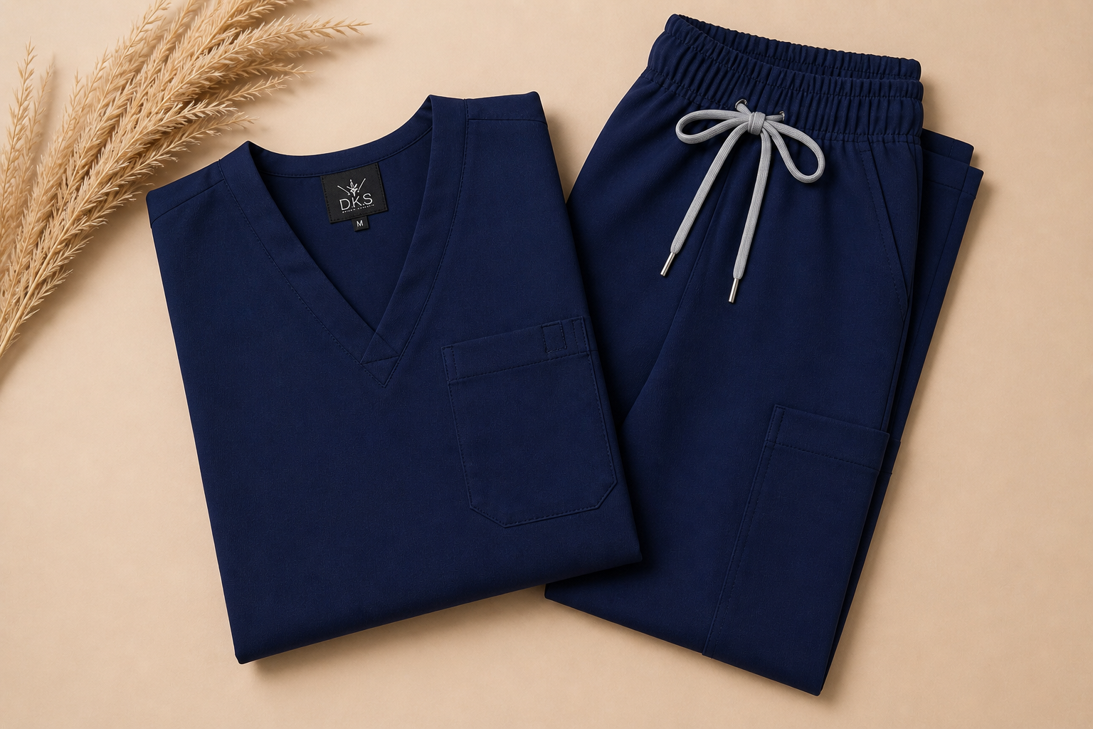 D.K.S. Signature V-Neck Scrub Set- Navy