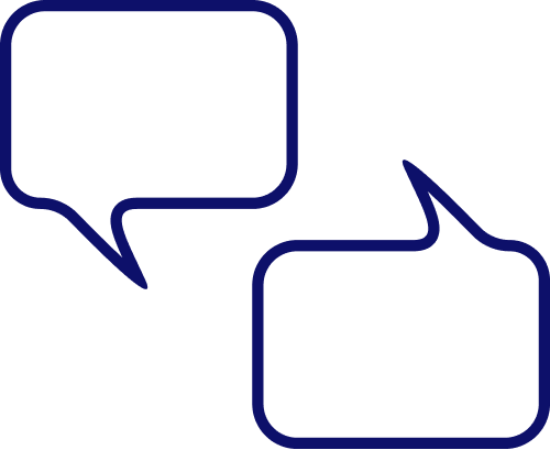 Icon of two speech bubbles representing dialogue
