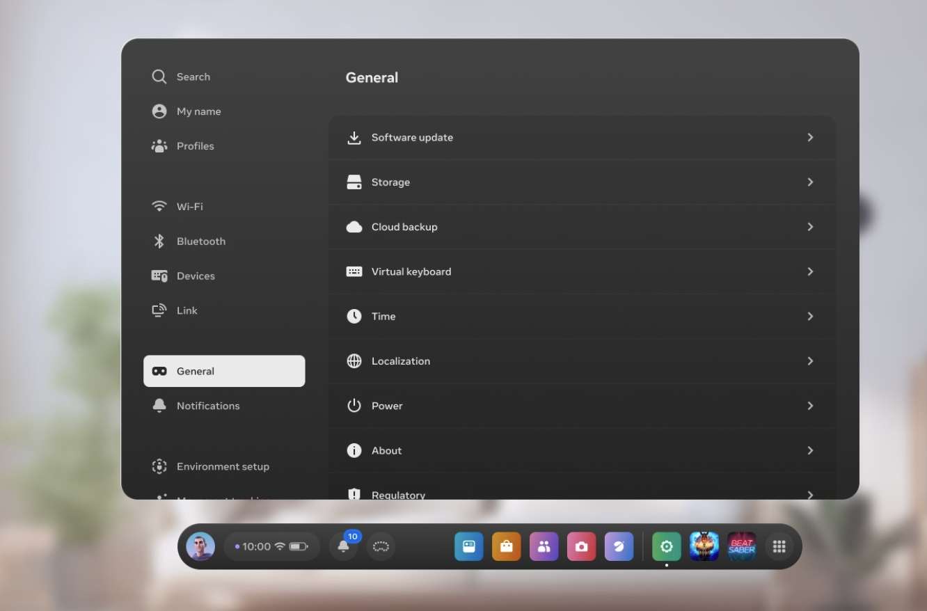 HorizonOS Settings + Privacy