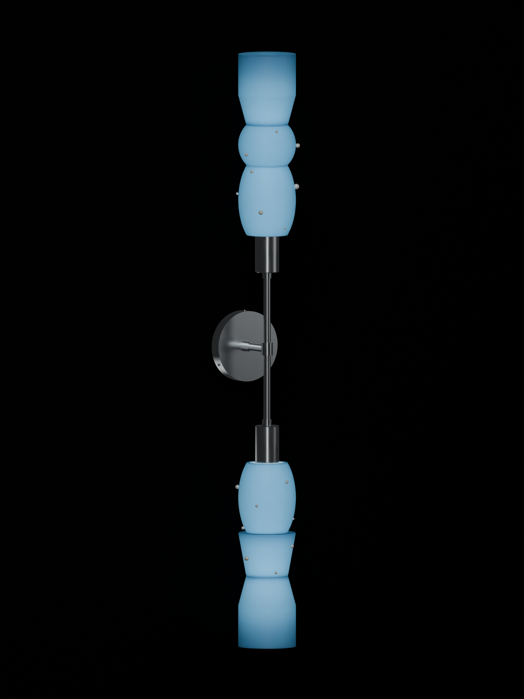 Guest Star Plus One with Twill pearl-detailed shapes and nickel hardware, hardwired, light on.