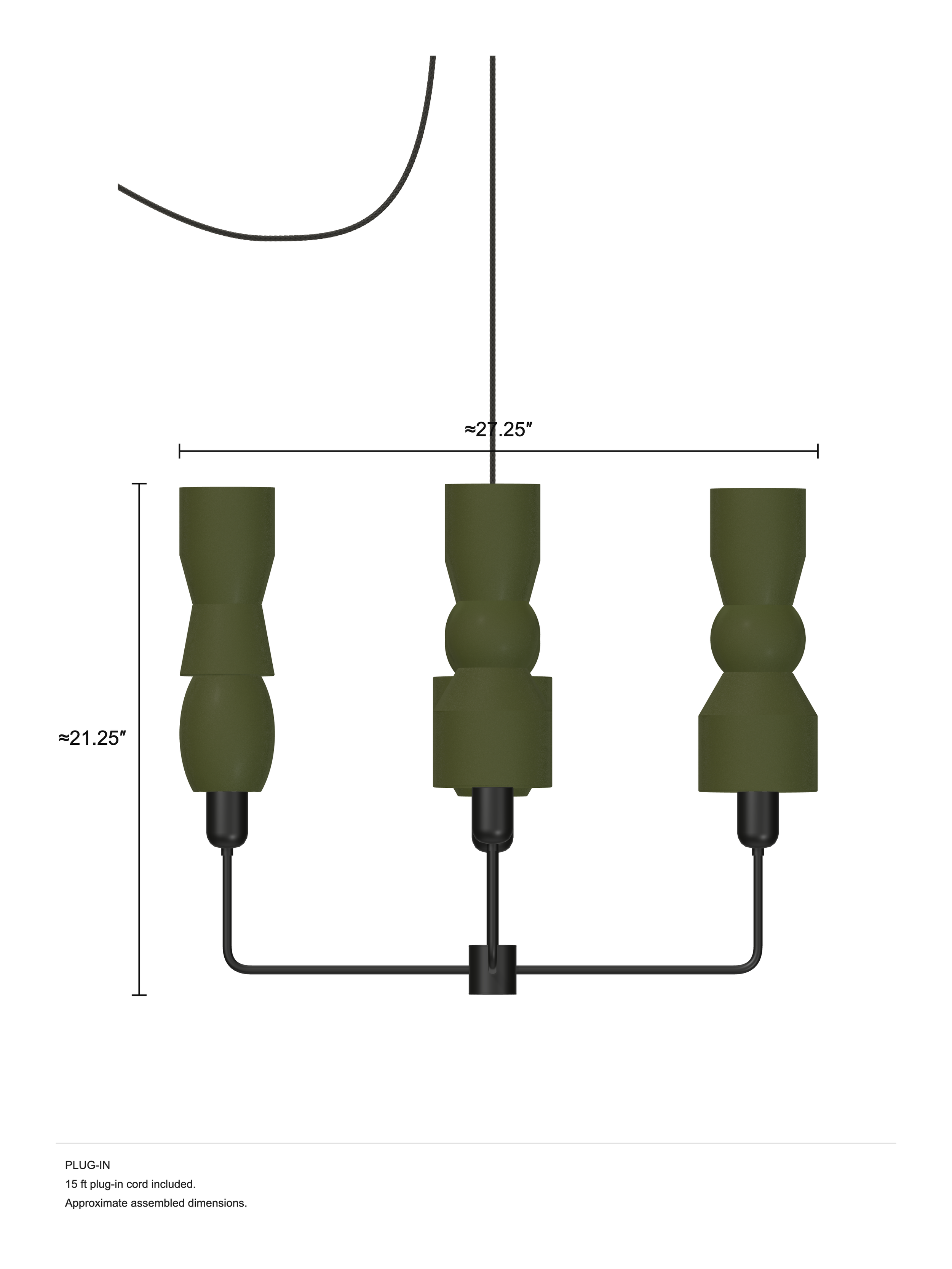 Major Auburn, plug-in, assembled dimension drawing.