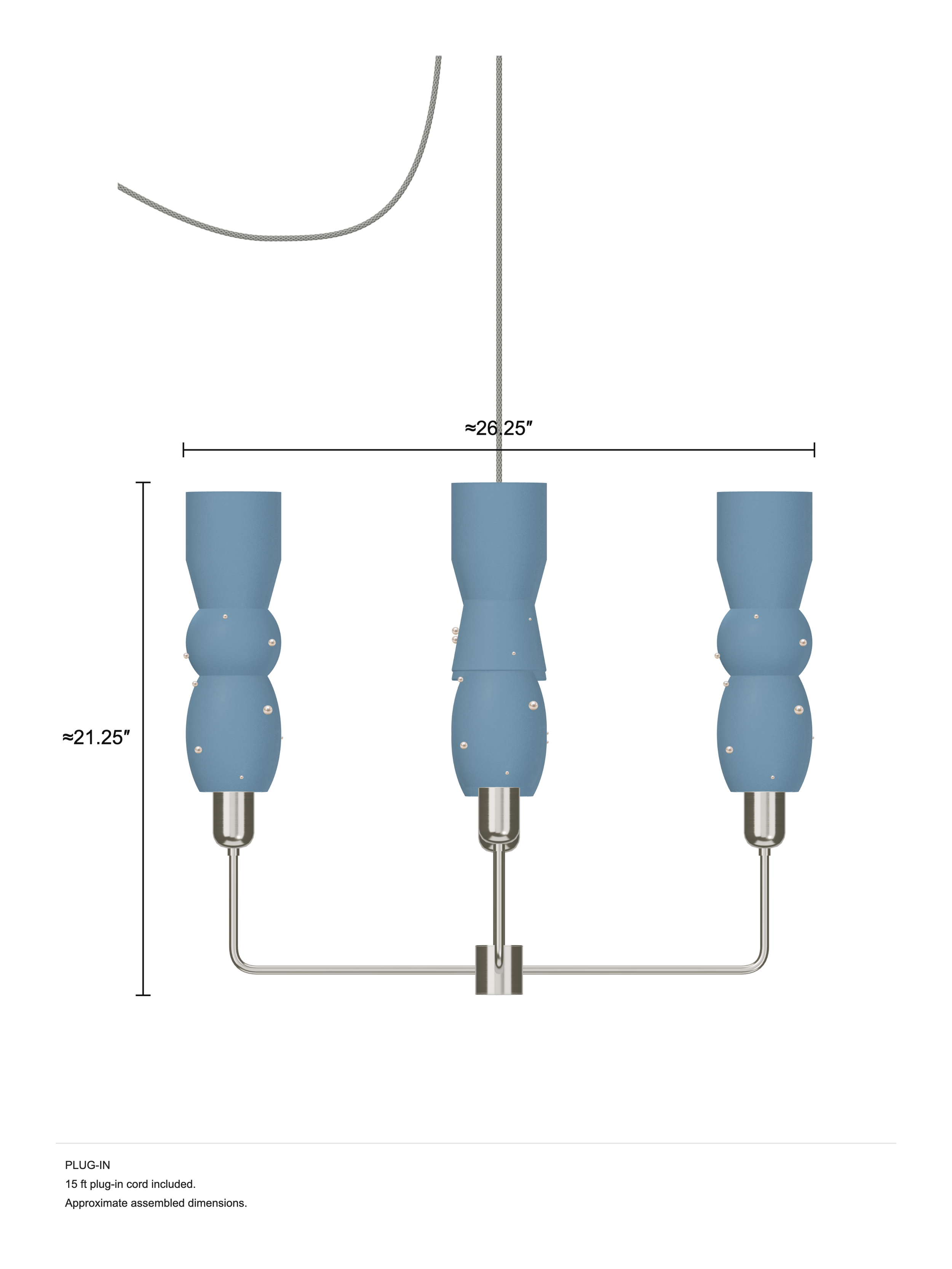 Guest Star Auburn, plug-in, assembled dimension drawing.
