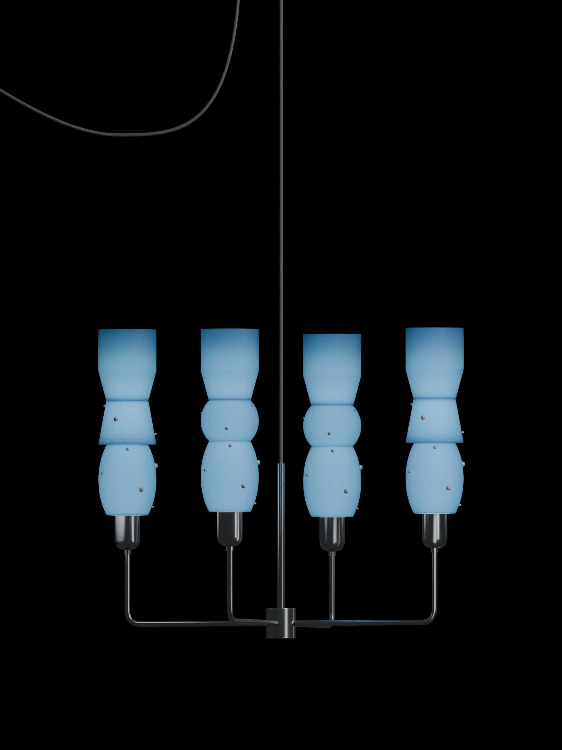 Guest Star Auburn in Twill with Pearl details and nickel hardware and a matching silver cord, plug-in, light on.