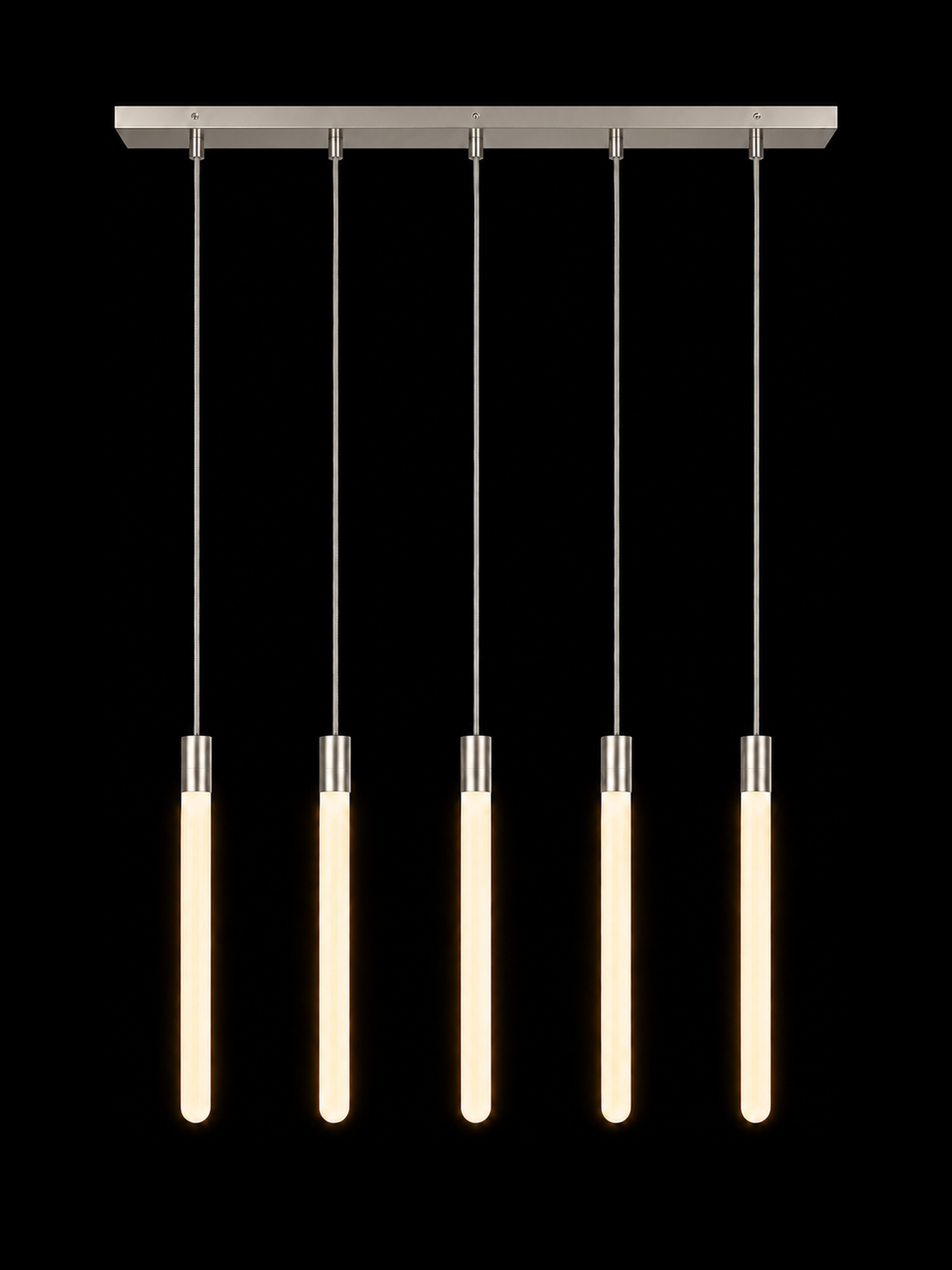 Nickel Runway, light on, straight-on proportional-scale product view by Eldon Trace