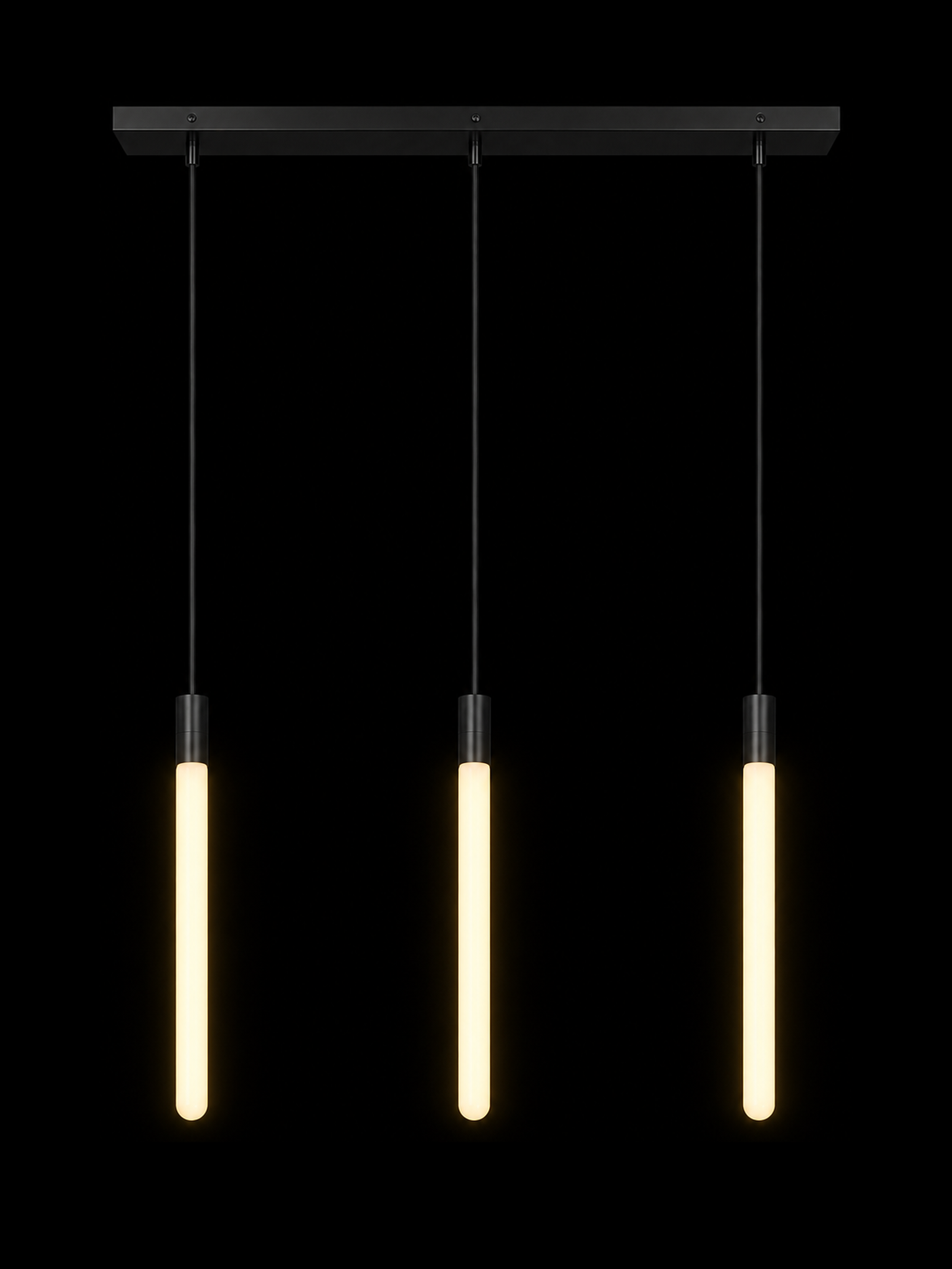 Black Runway, light on, straight-on proportional-scale product view by Eldon Trace