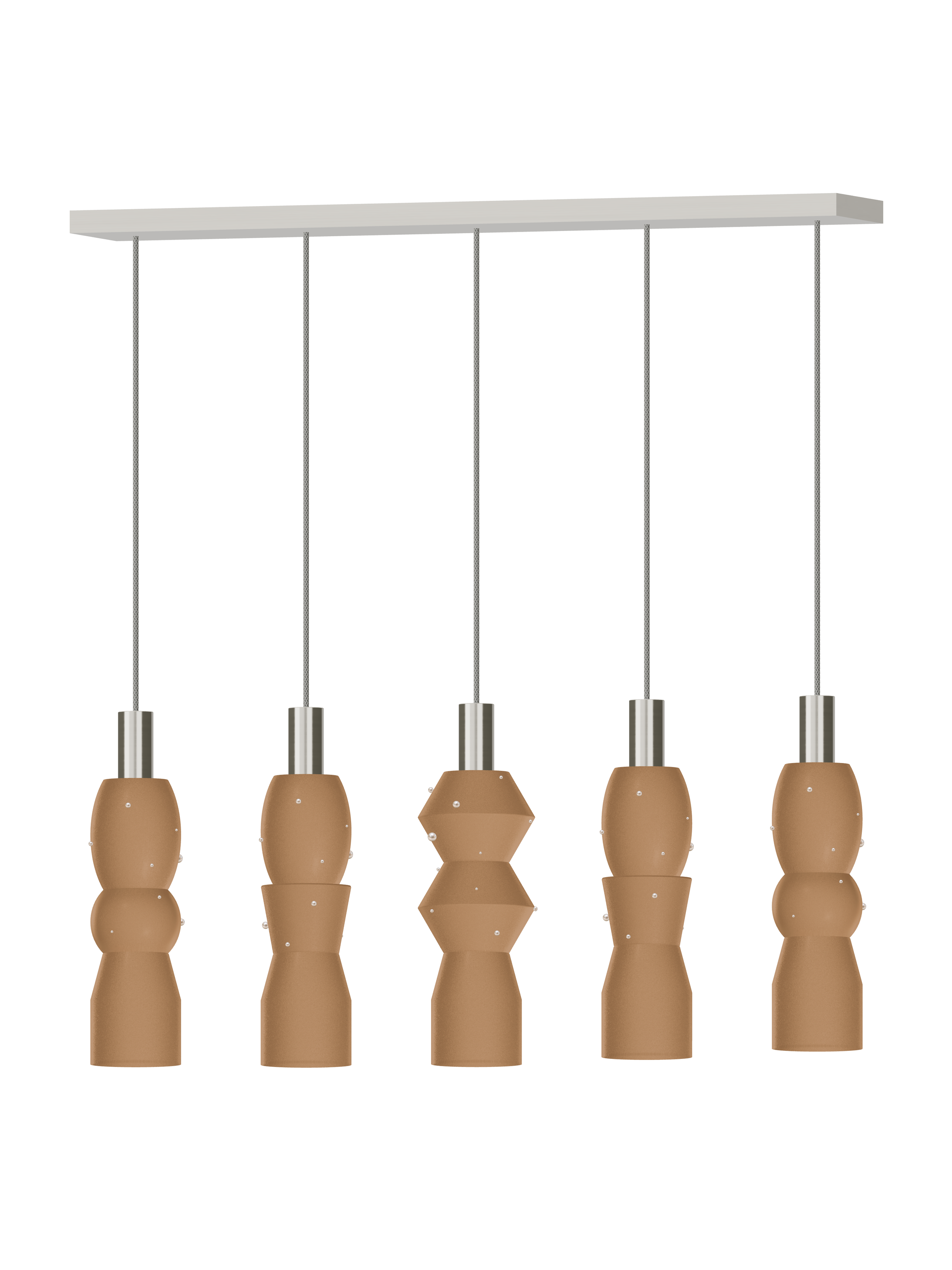 Scar Runway 5 in Frosted Brown with Pearls and nickel hardware, Hardwired, light off