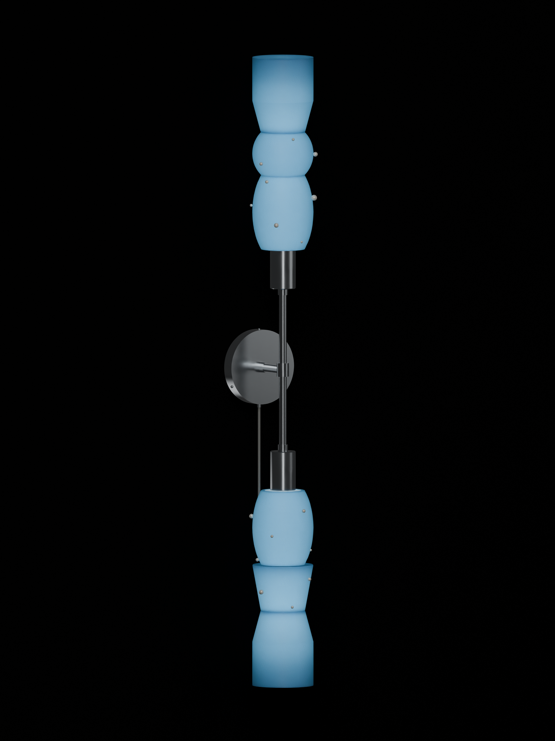 Guest Star Plus One with Twill pearl-detailed shapes and nickel hardware, plug-in, light on.