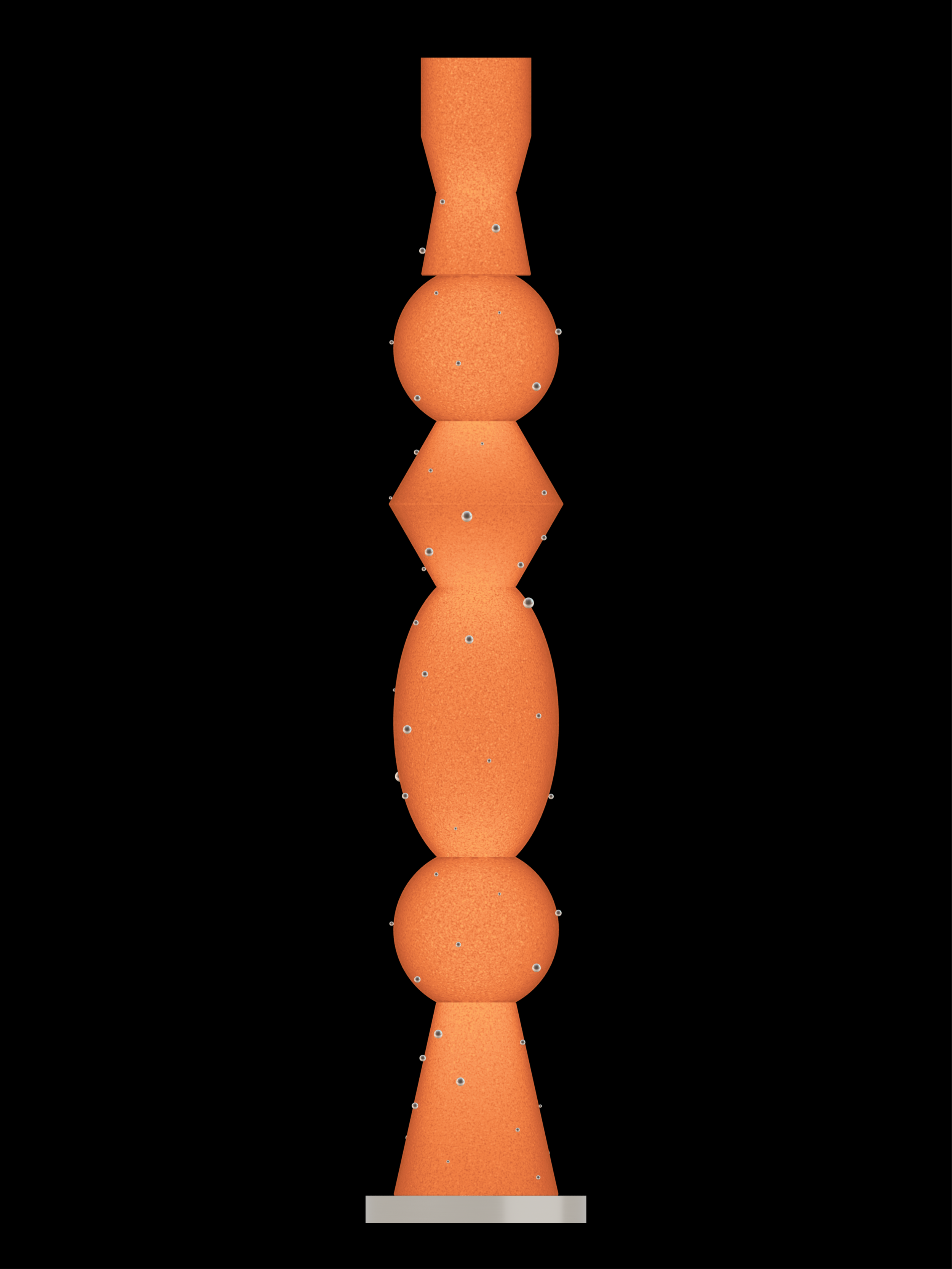 Scar Totem 39 in Frosted Brown with Pearls and nickel hardware, Plug-in, light on