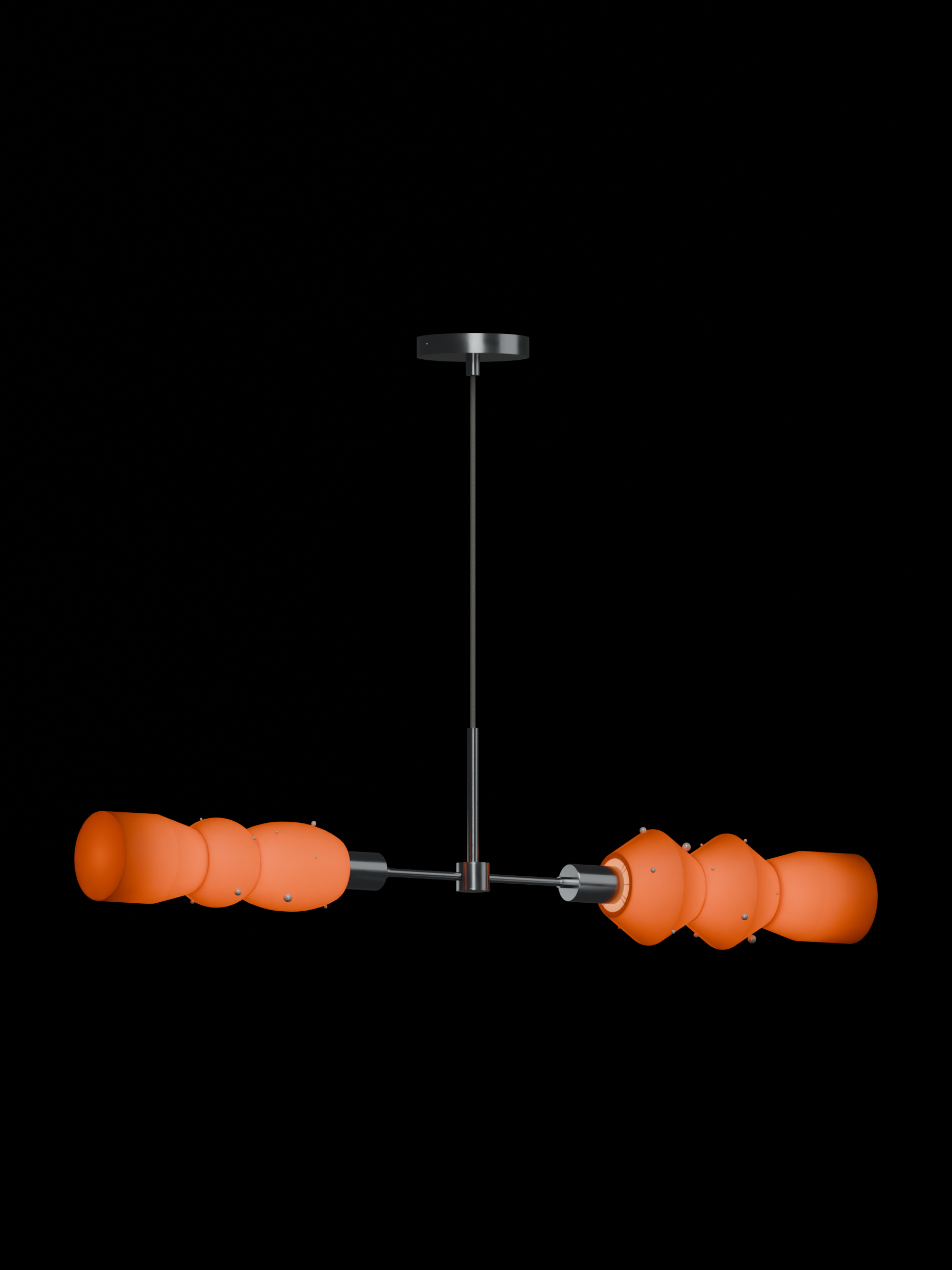 Scar Eavesdropper in Frosted Brown with Pearl details and nickel hardware, hardwired, light on.