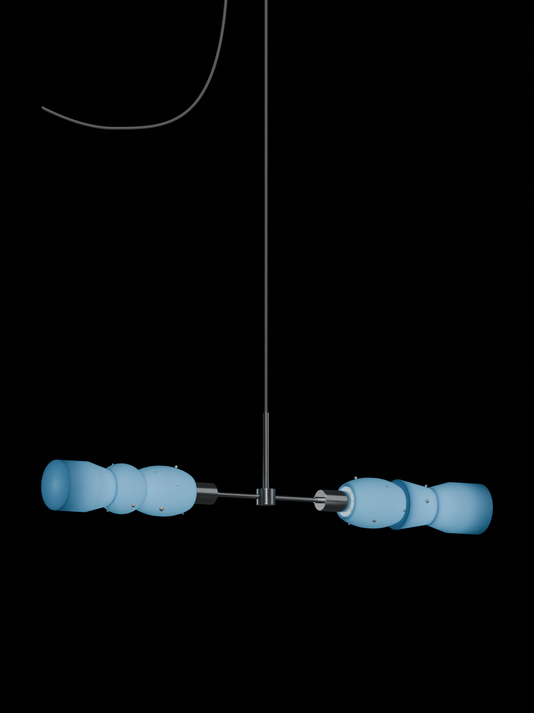 Guest Star Eavesdropper in Twill with Pearl details with nickel hardware, plug-in, light on.