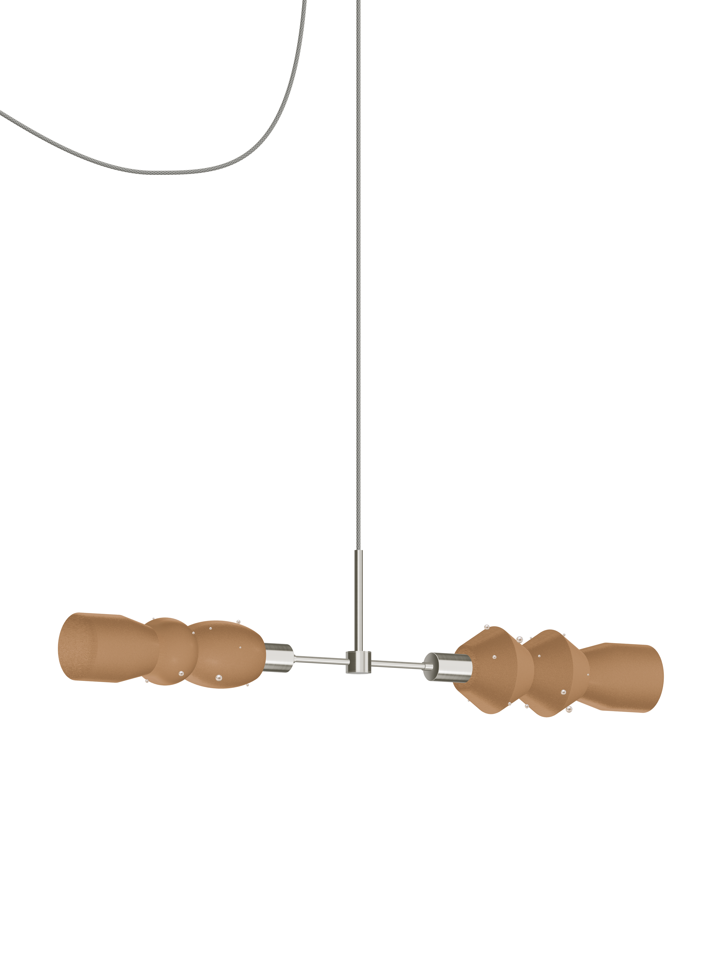 Scar Eavesdropper in Frosted Brown with Pearls and nickel hardware, Plug-in, light off