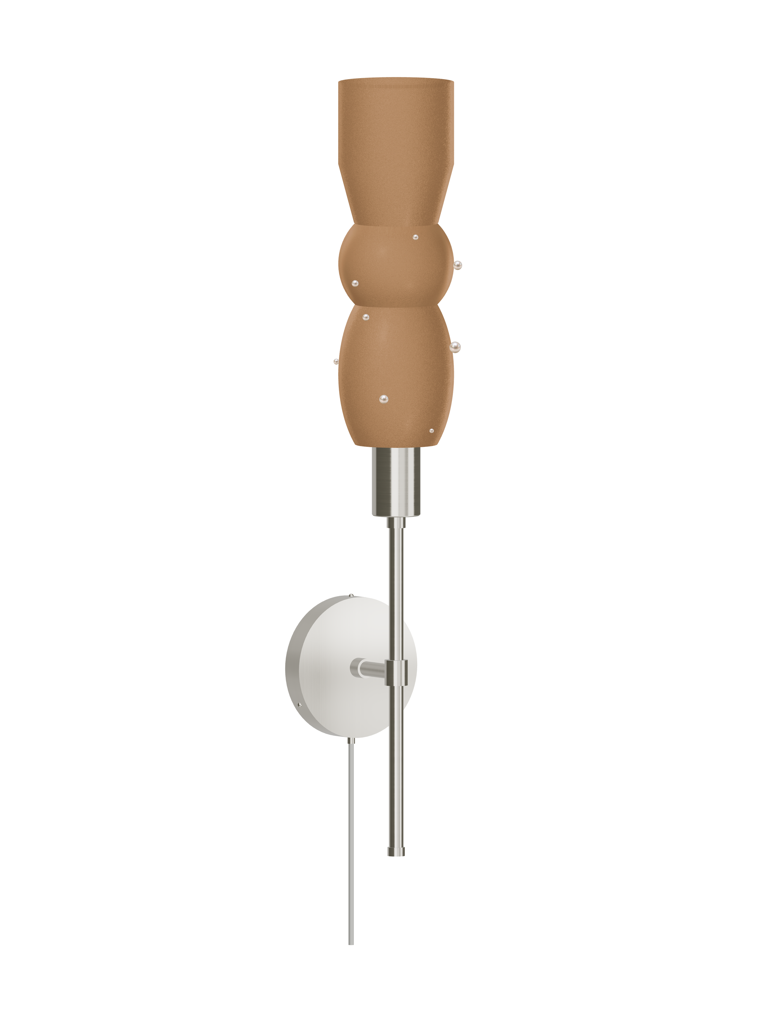 Scar Wallflower in Frosted Brown with Pearls and nickel hardware, Plug-in, light off