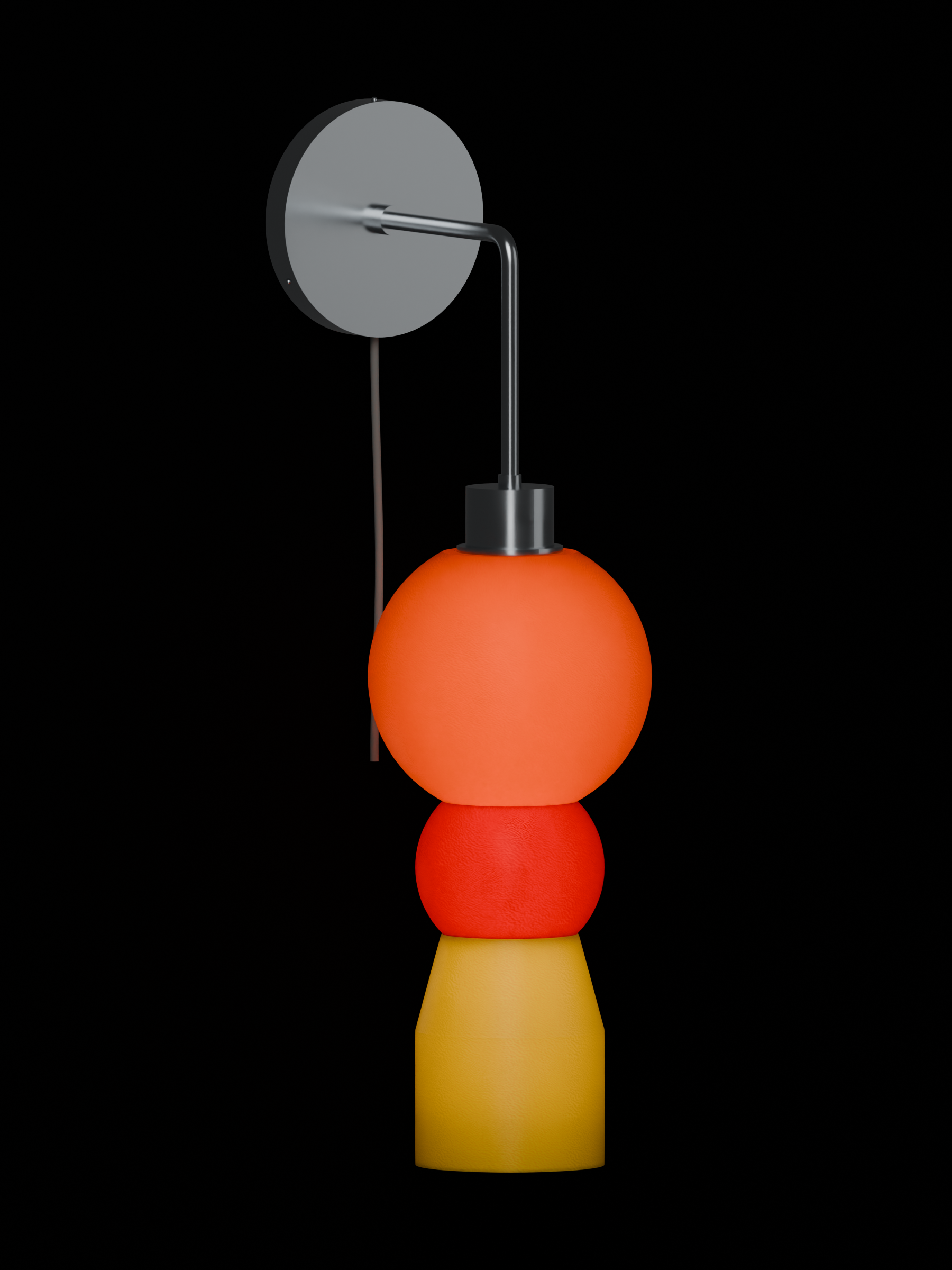 Benny Drop Out in Orange, Cordovan and French Monk with nickel hardware, plug-in, light on.