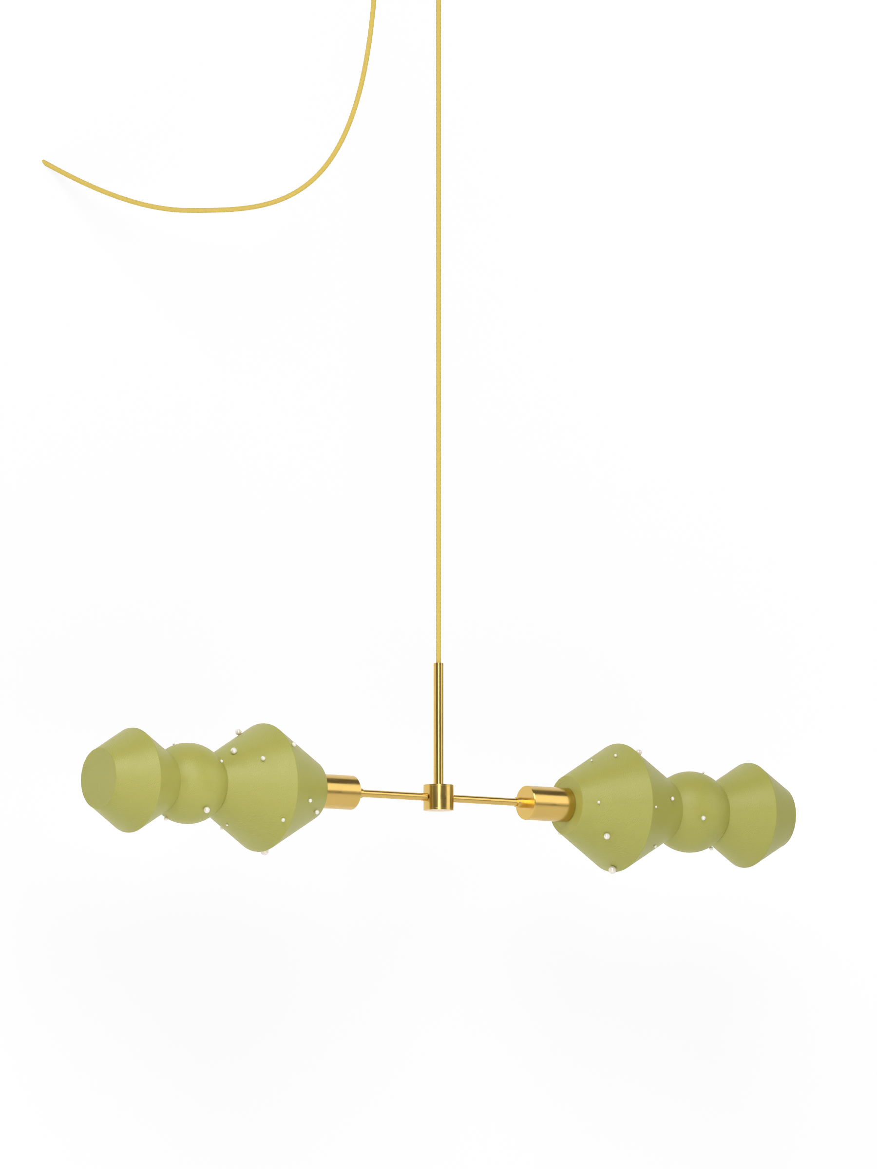 Viv Eavesdropper in French Monk with Pearl details with brass hardware, plug-in, light off.