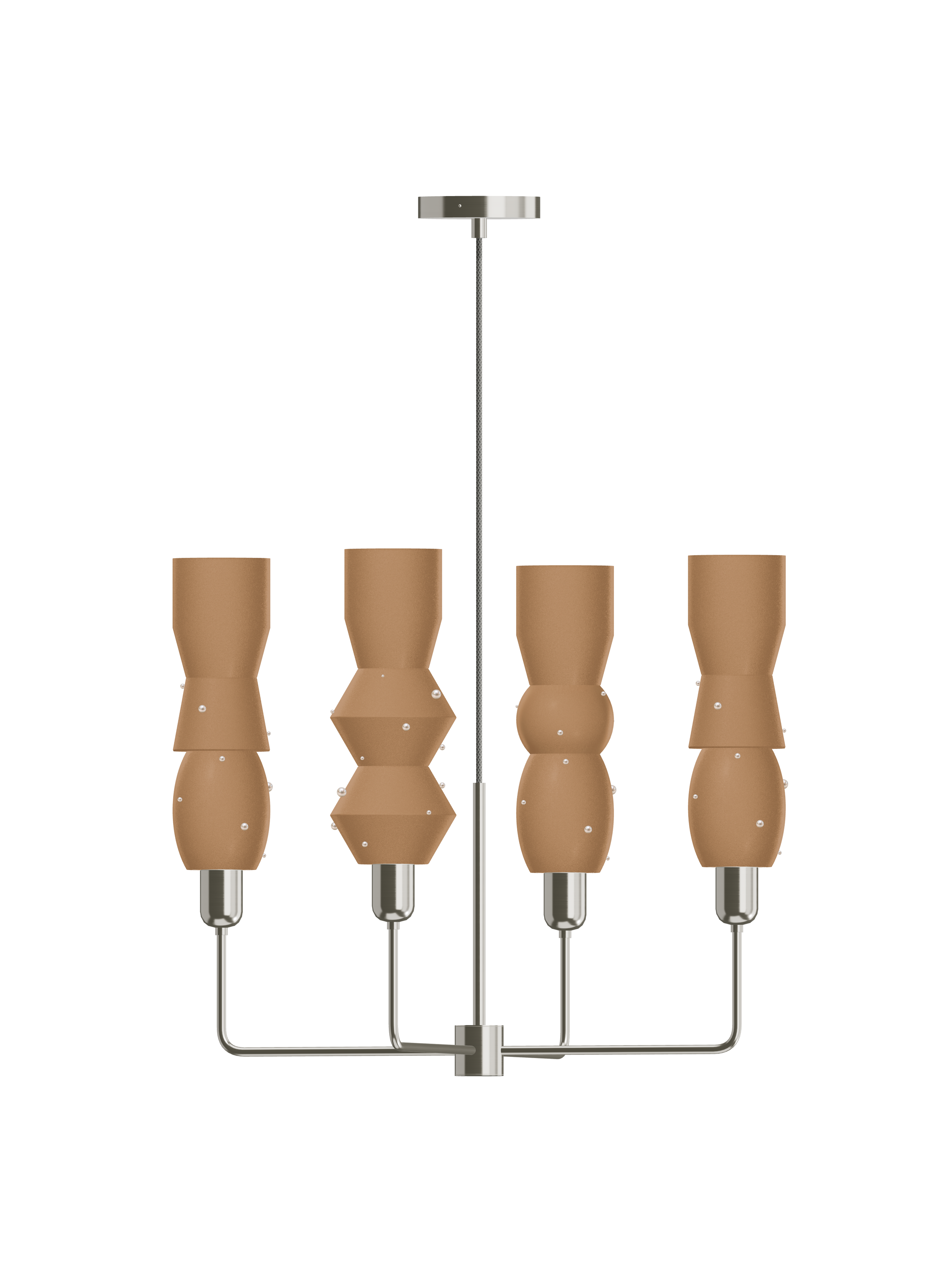 Scar Auburn in Frosted Brown with Pearls and nickel hardware, Hardwired, light off