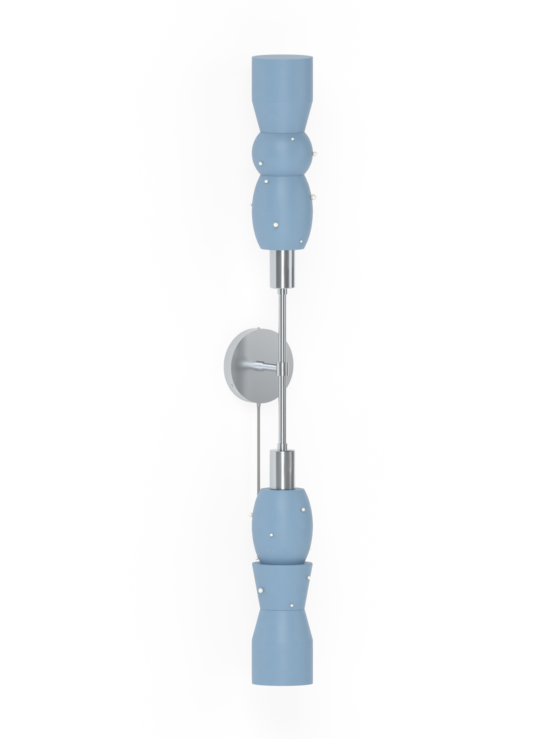 Guest Star Plus One with Twill pearl-detailed shapes and nickel hardware, plug-in, light off.