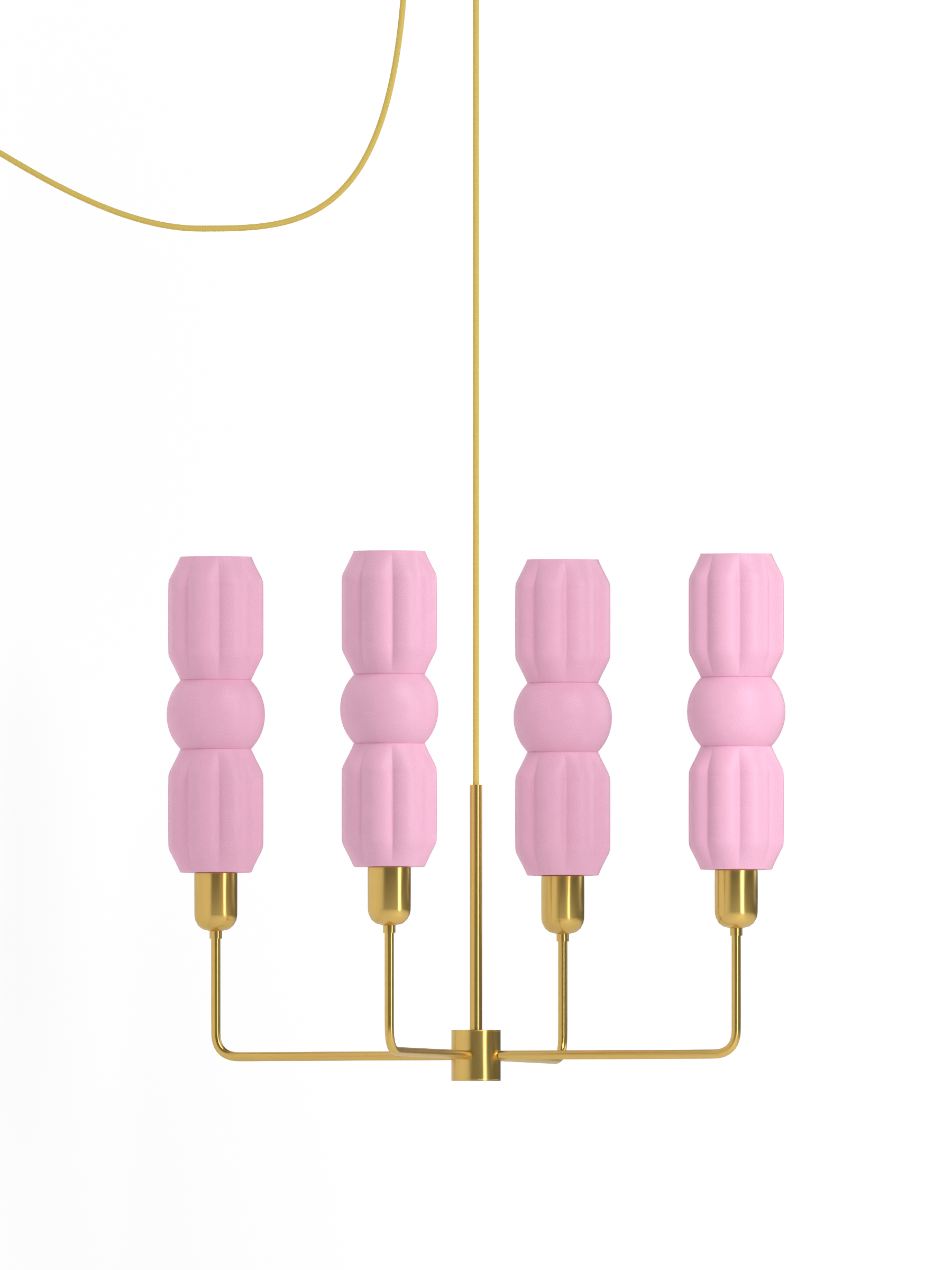 Elaine Auburn in Sakura Pink with brass hardware, plug-in, light off.