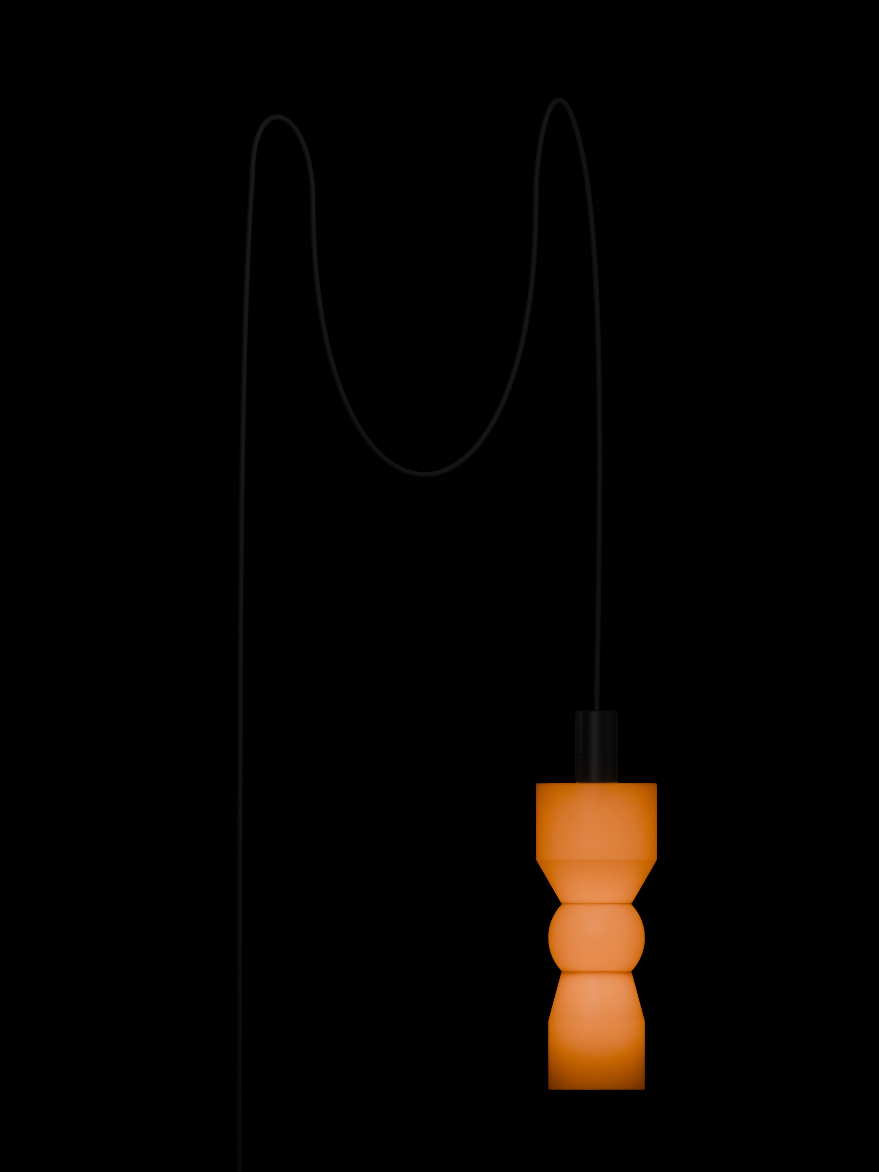 Major Quiche in Dark Green with black hardware, plug-in, light on.