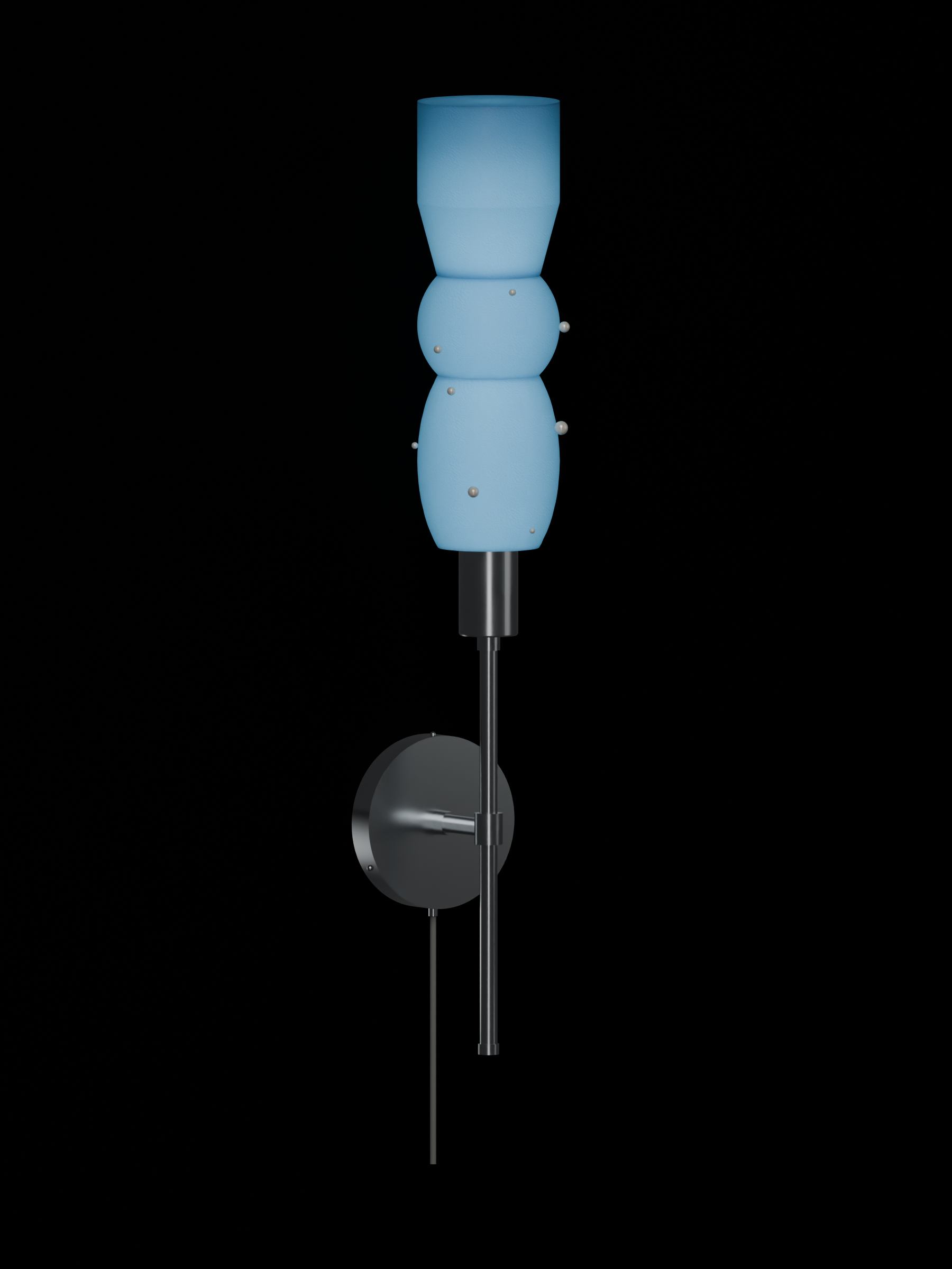 Guest Star Wallflower in Twill with Pearl details with nickel hardware, plug-in, light on.