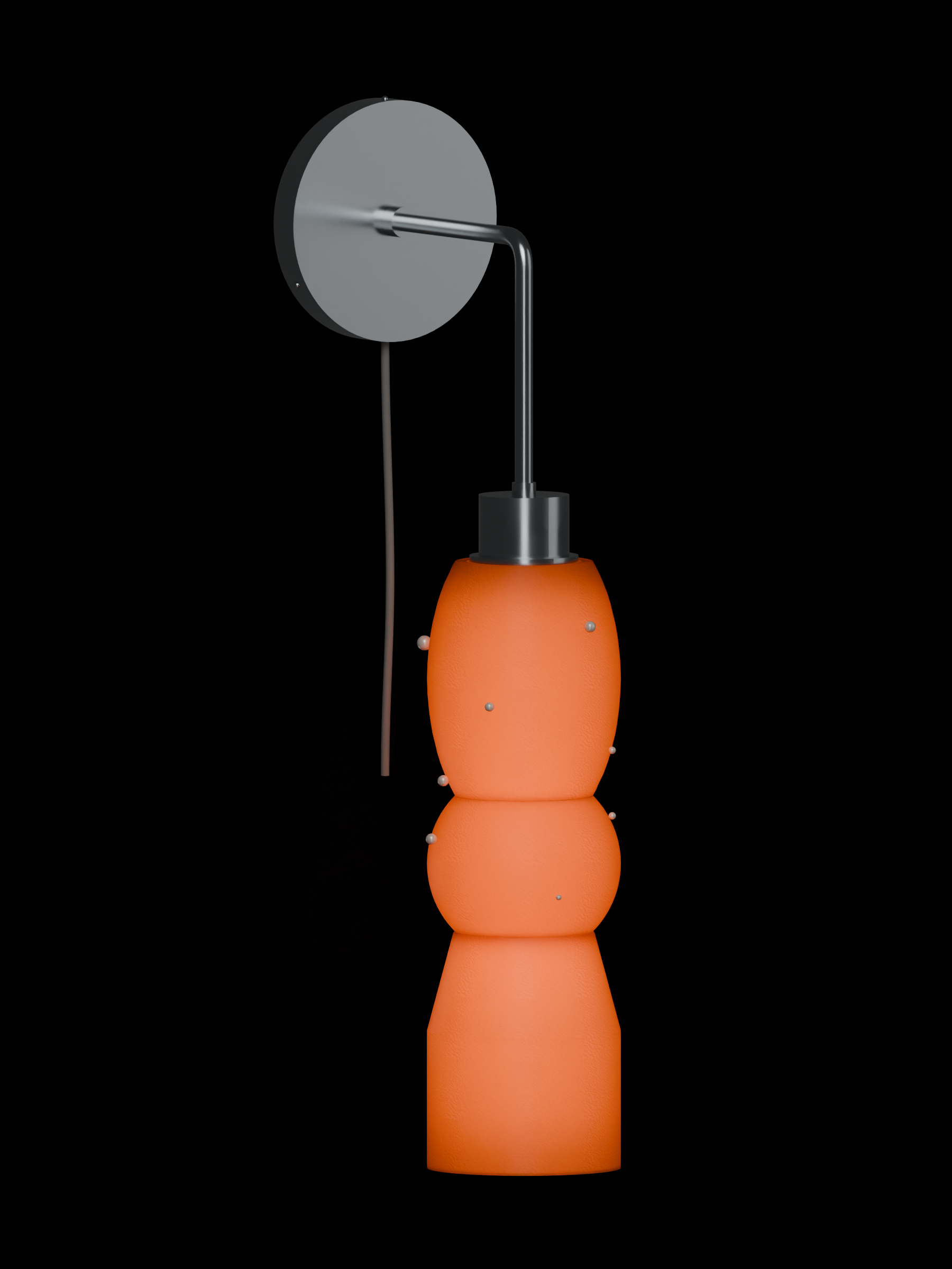 Scar Drop Out in Frosted Brown with Pearl details with nickel hardware, plug-in, light on.