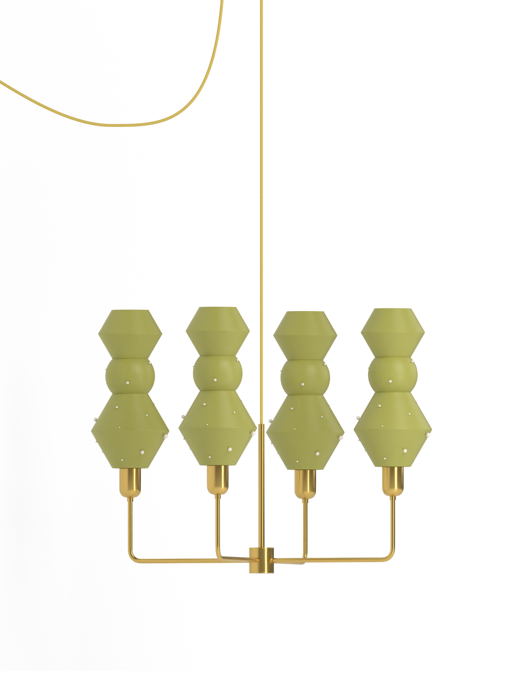 Viv Auburn in French Monk with Pearl details with brass hardware, plug-in, light off.