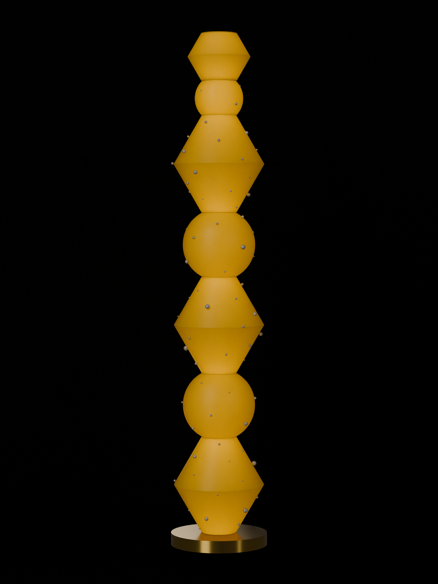 Viv Totem 39 in French Monk with Pearl details and a brass disc base, plug-in, light on.
