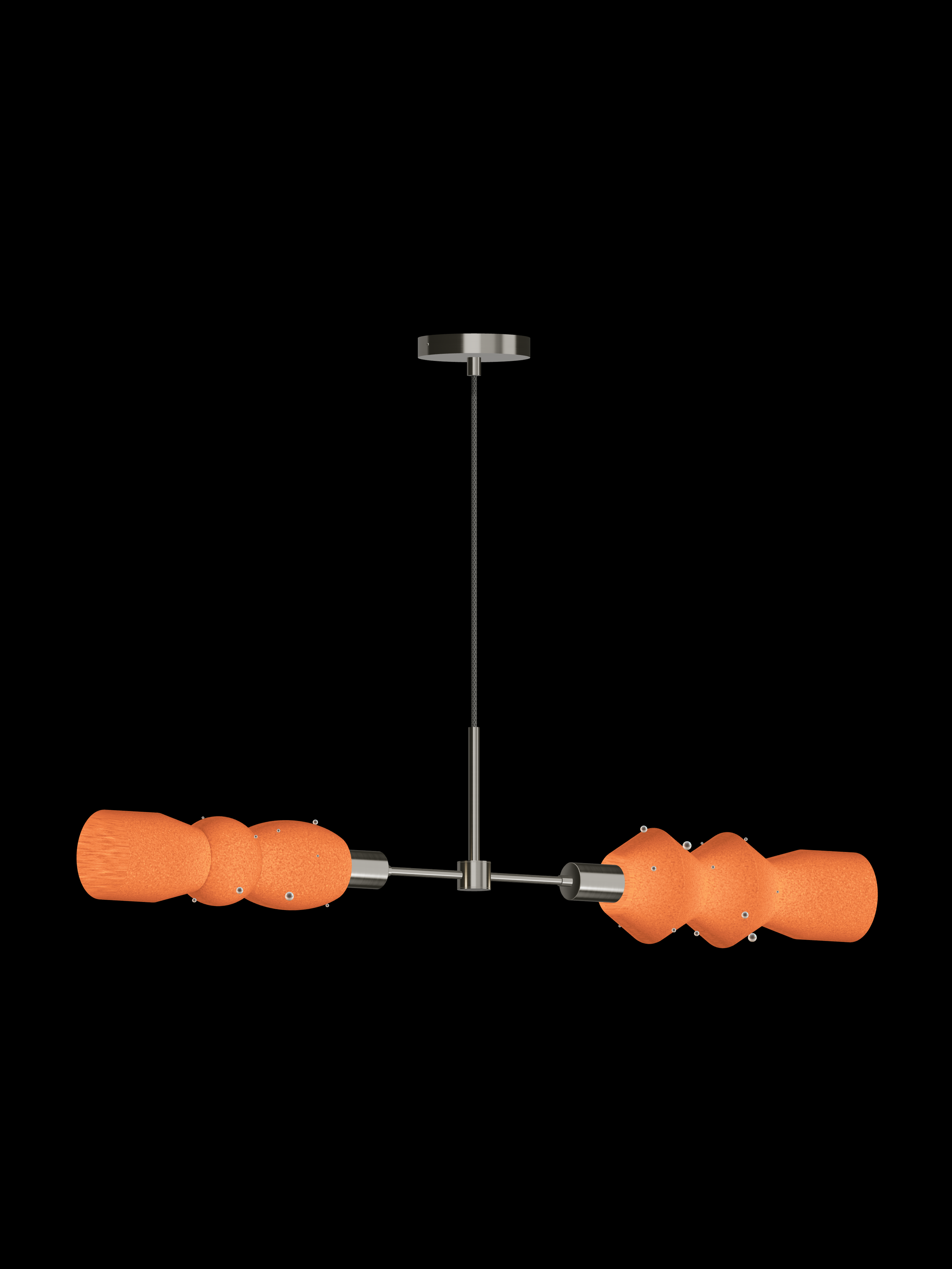 Scar Eavesdropper in Frosted Brown with Pearls and nickel hardware, Hardwired, light on