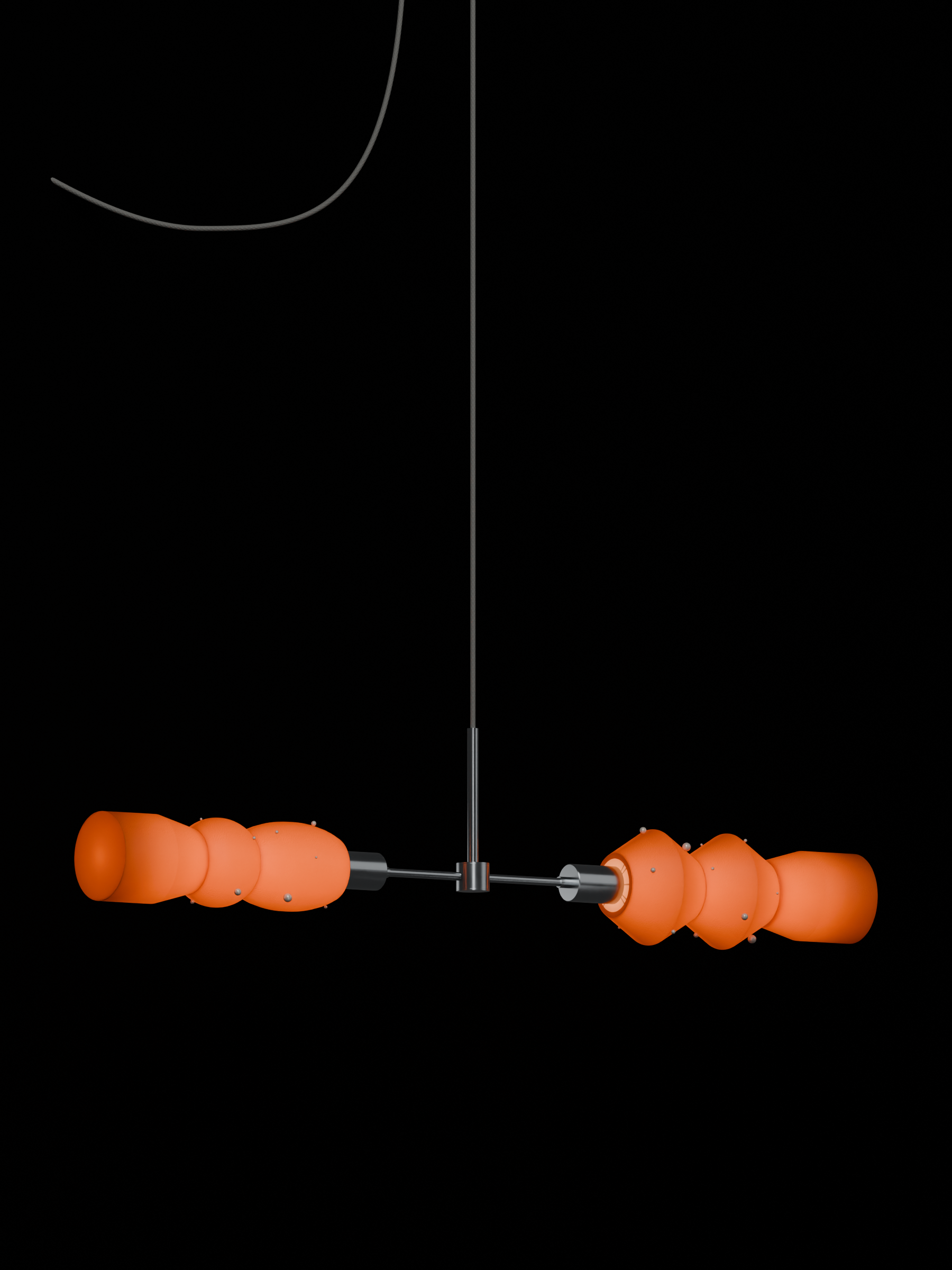 Scar Eavesdropper in Frosted Brown with Pearl details and nickel hardware and a matching silver cord, plug-in, light on.