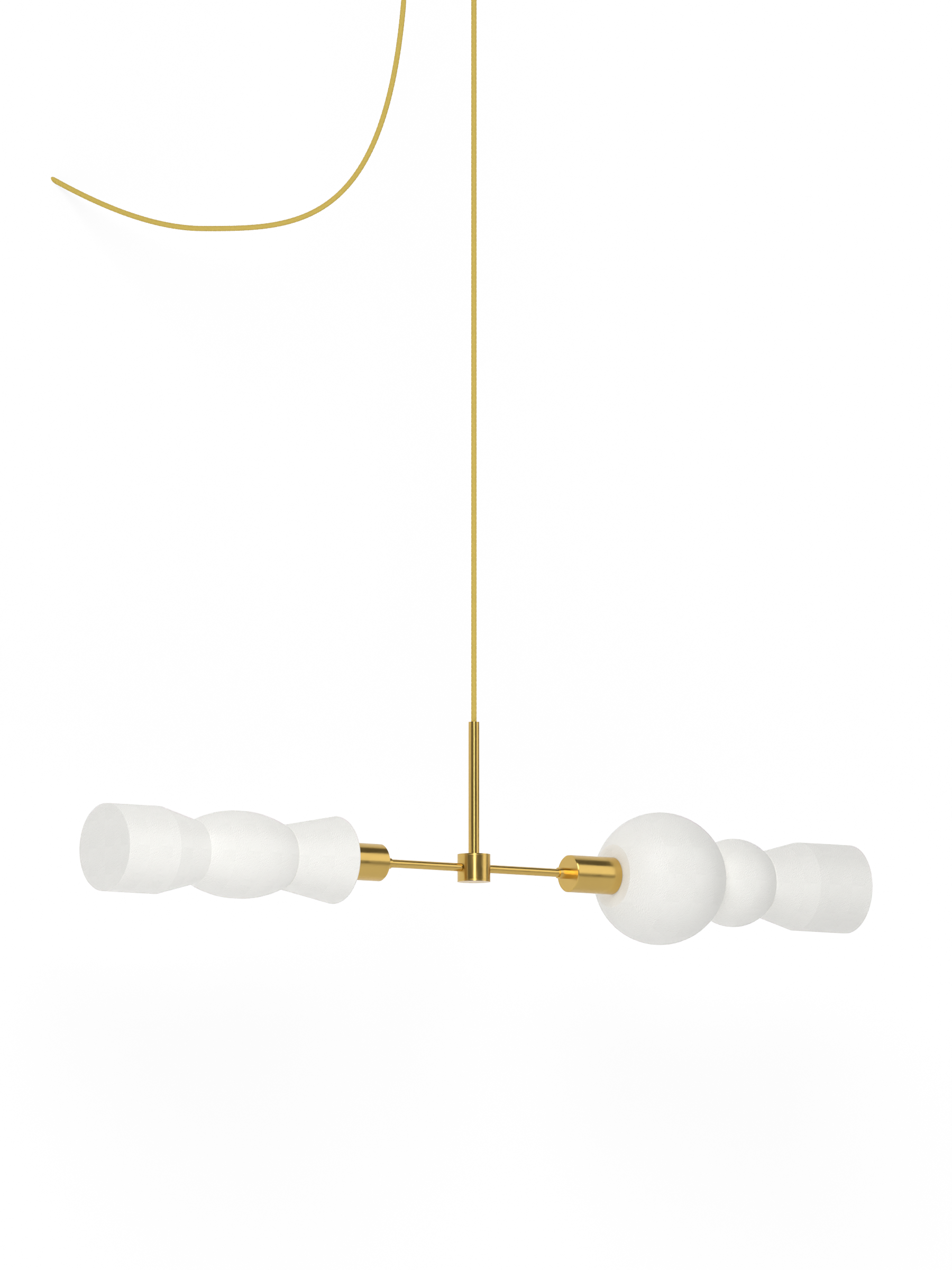 Cord Eavesdropper in Linen with brass hardware, plug-in, light off.