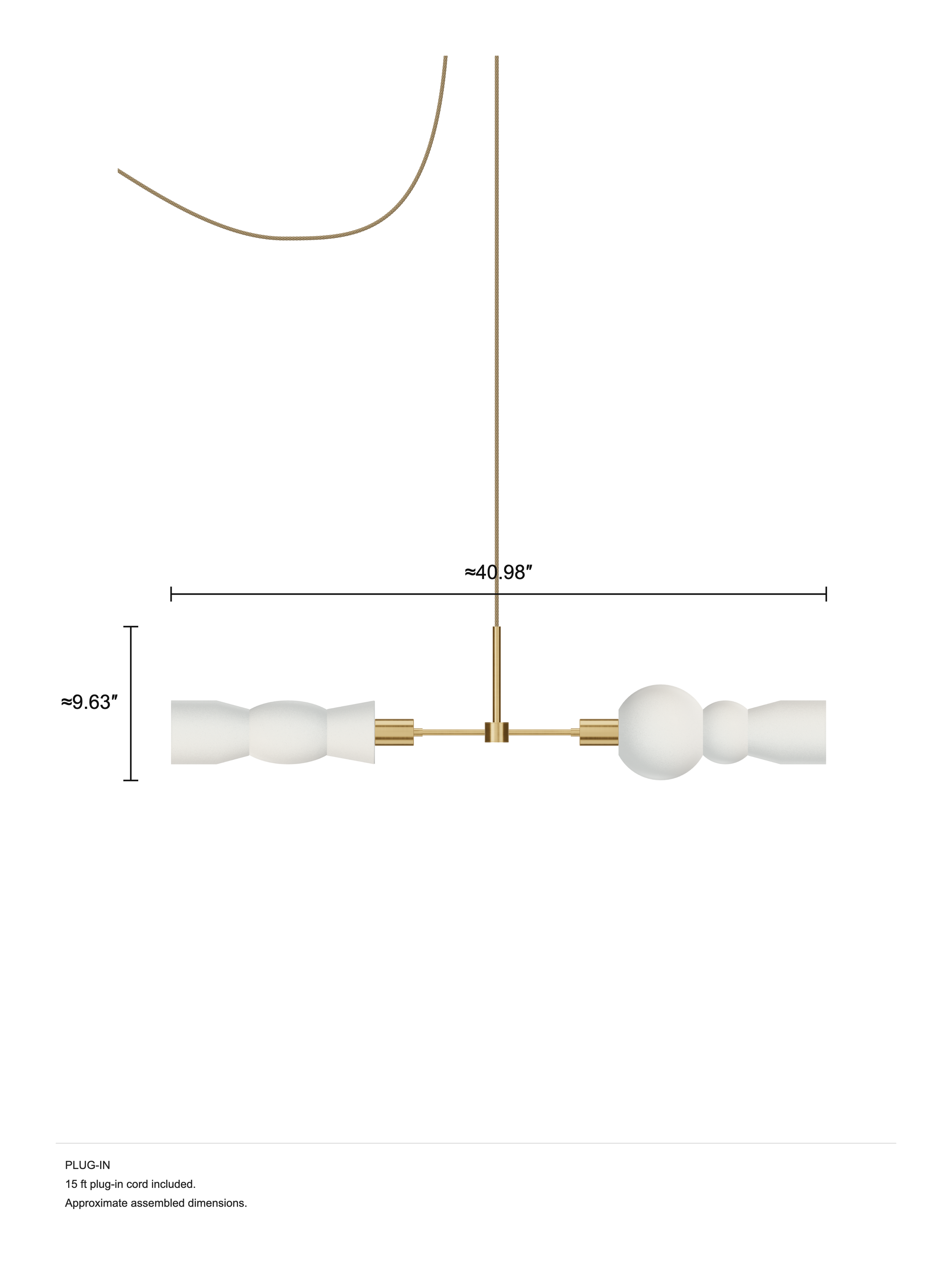 Cord Eavesdropper, plug-in, assembled dimension drawing.