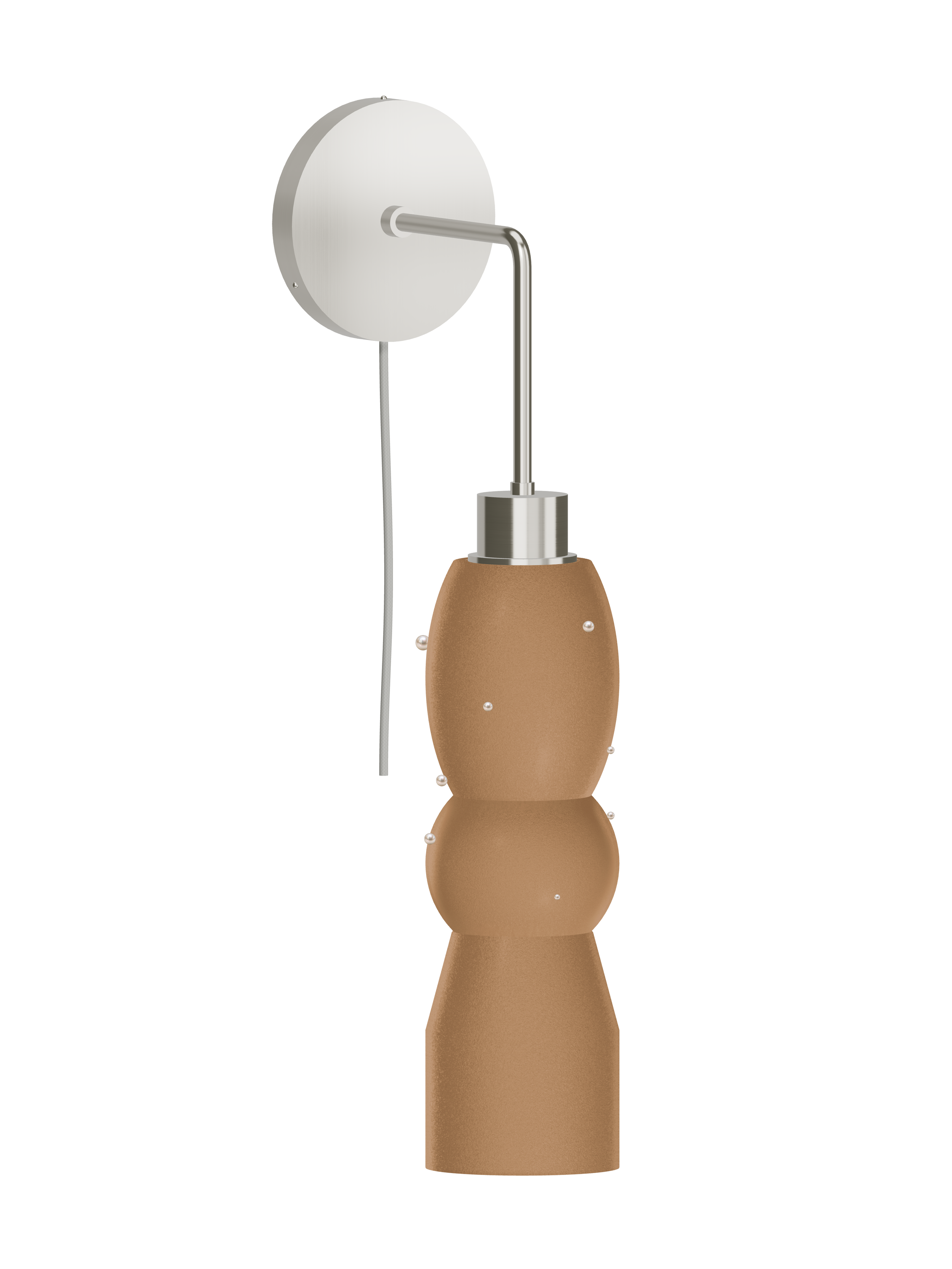 Scar Drop Out in Frosted Brown with Pearls and nickel hardware, Plug-in, light off